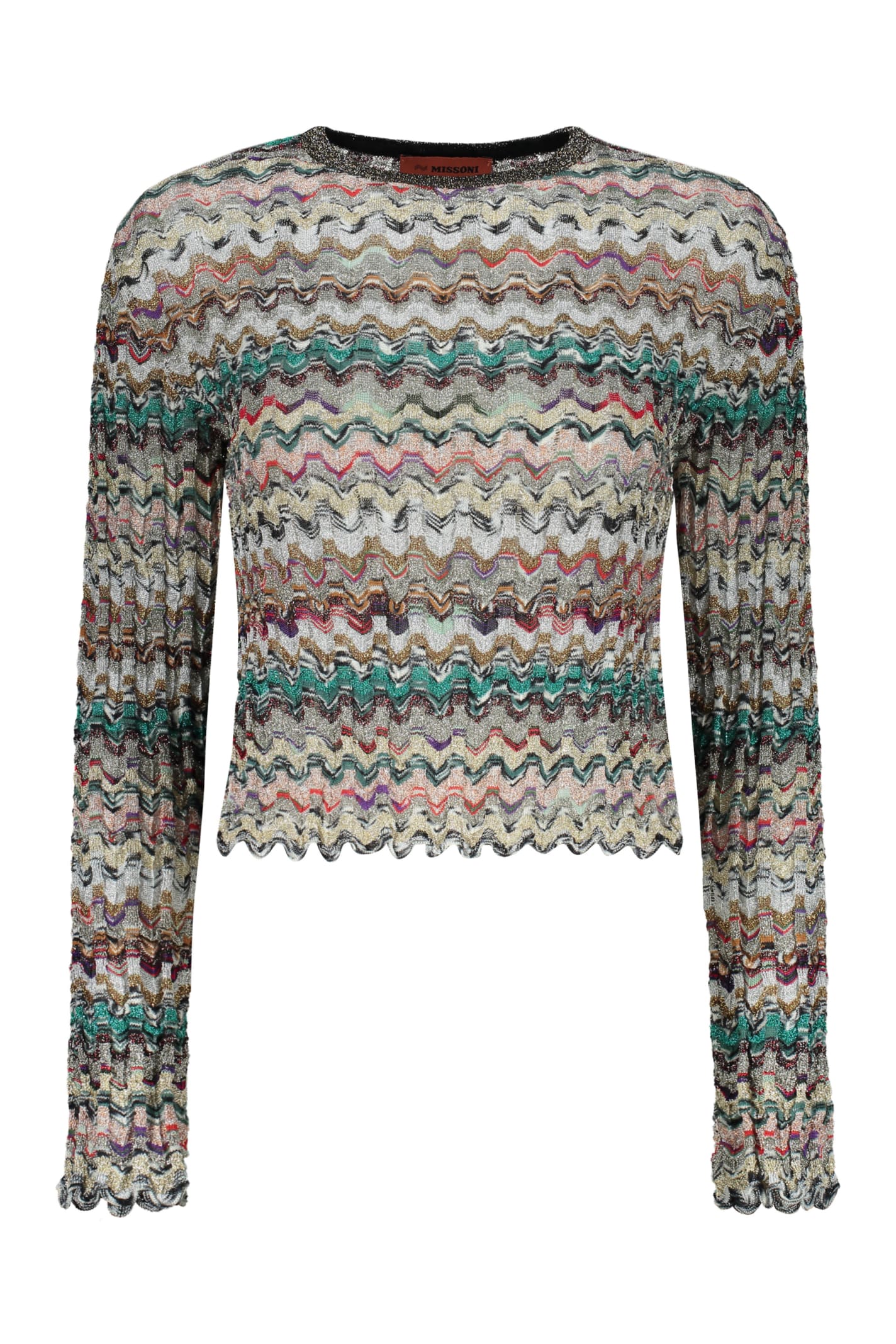 Missoni Ribbed Crew-neck Sweater In Multicolor
