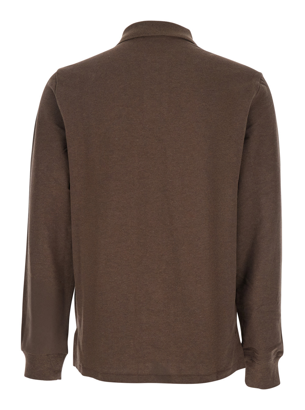 Polo Ralph Lauren Slim Fit Brown Polo Shirt With Long Sleeves And Pony Embroidery On The Front In Cotton Man In Multi