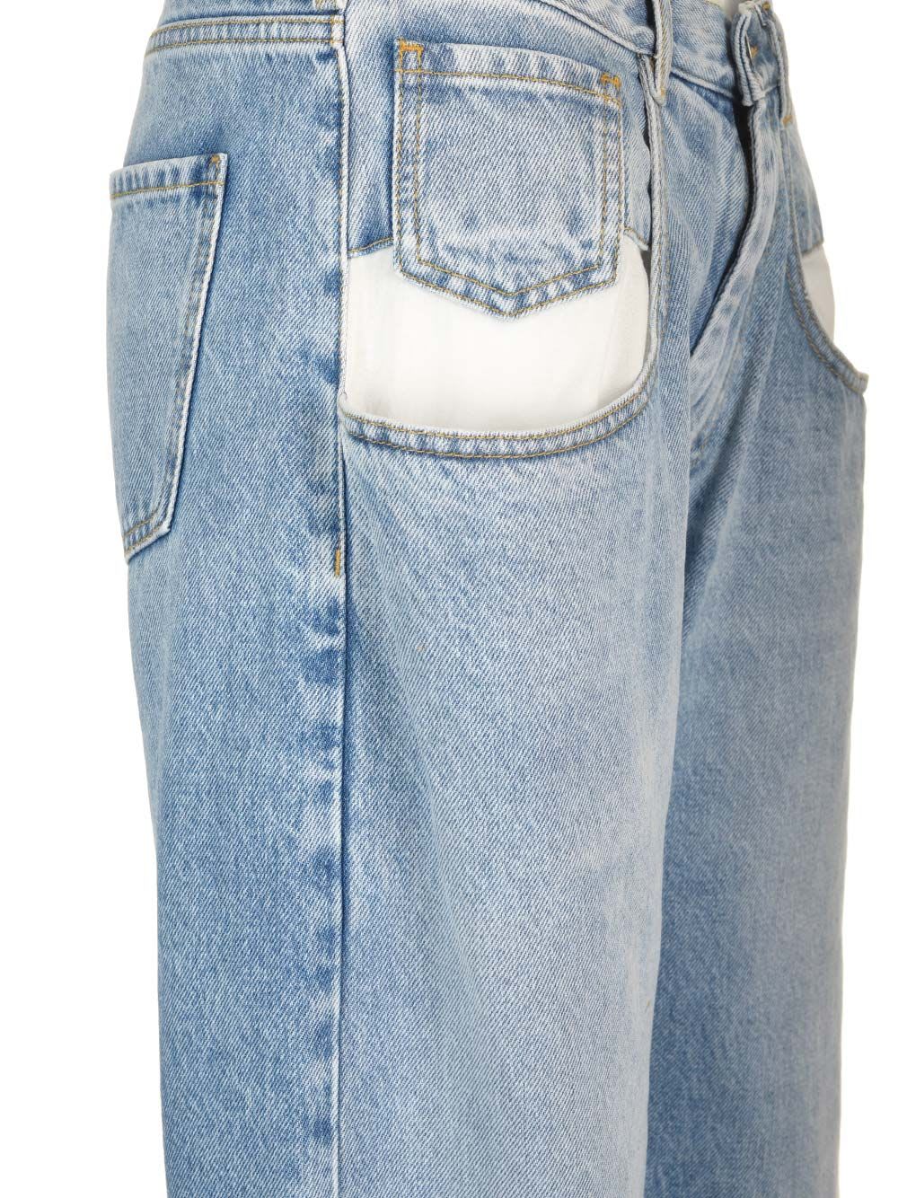 Shop Maison Margiela Straight Leg Jeans In Blue