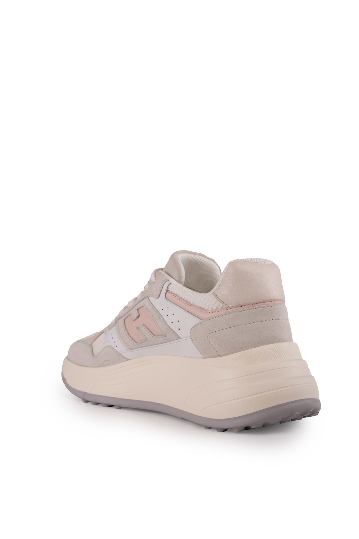 Hogan Hi-fi Sneakers In Suede And Mesh In White
