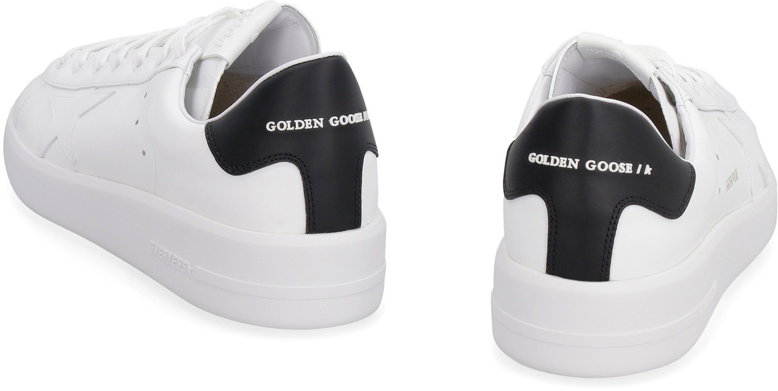 Shop Golden Goose Pure Star Leather Sneakers