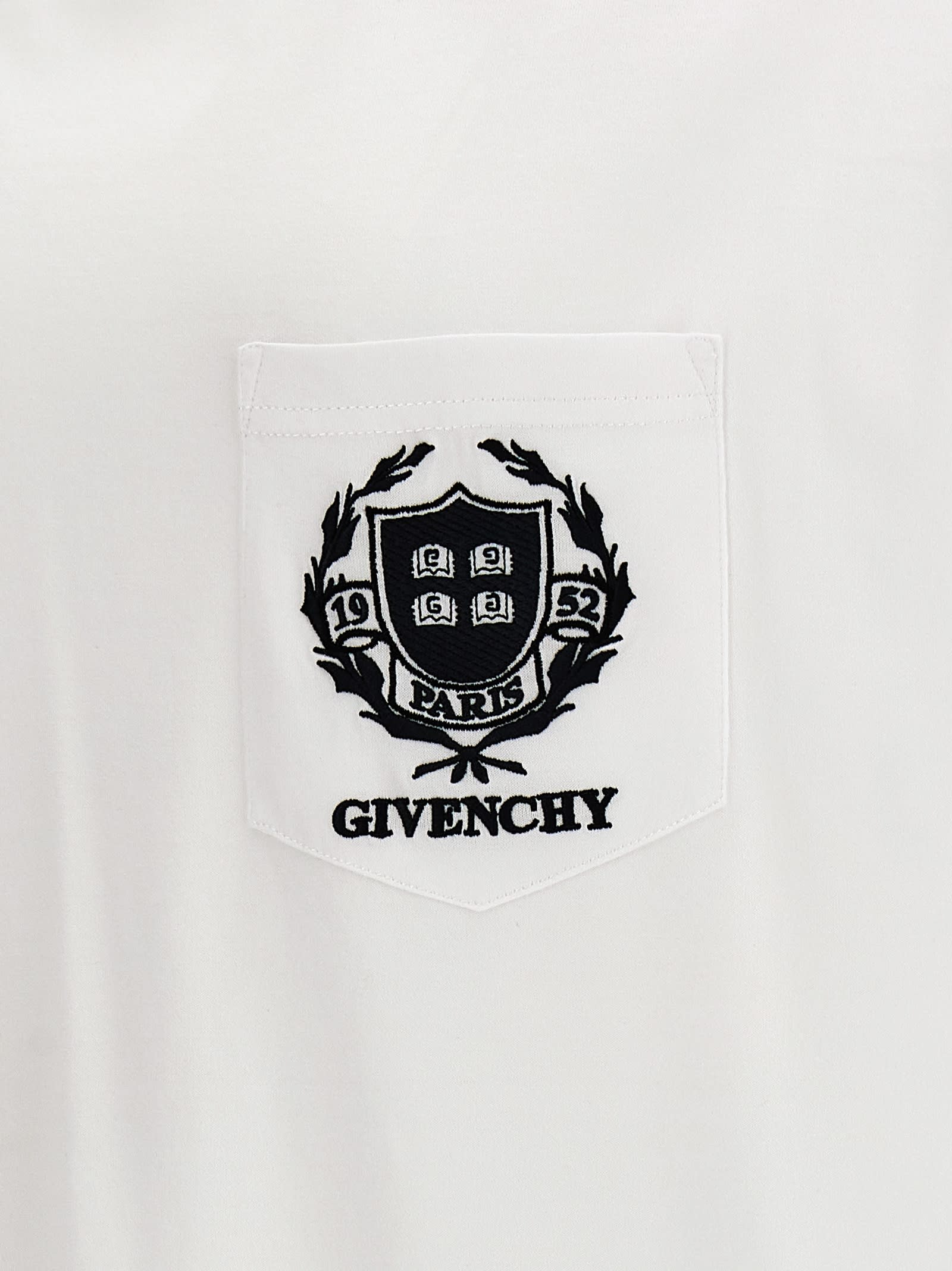 Shop Givenchy Logo Embroidery T-shirt In White