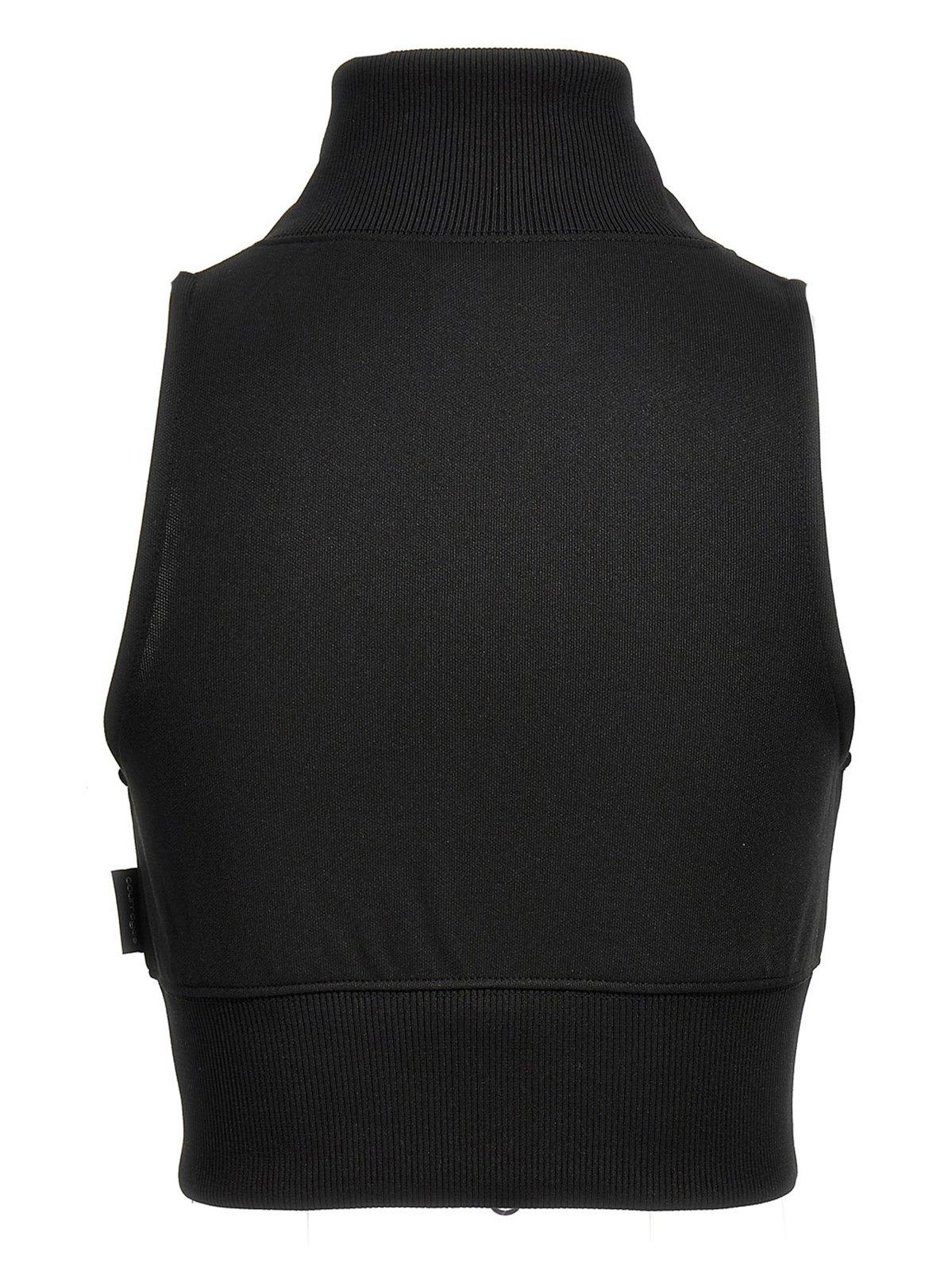 Shop Courrèges Interlock Tracksuit Cropped Vest In Black