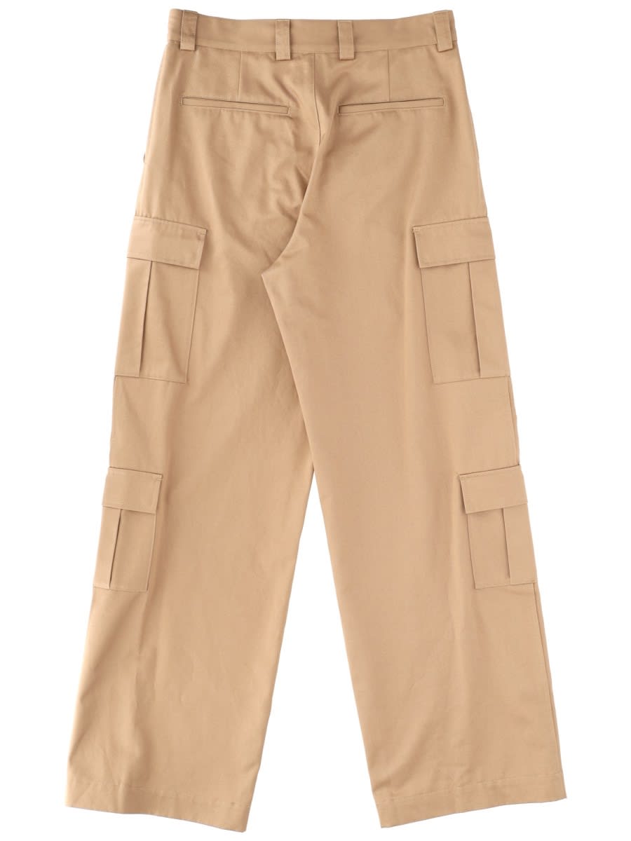 Msgm Oversized Cargo Trousers Featuring Pockets In Neutral