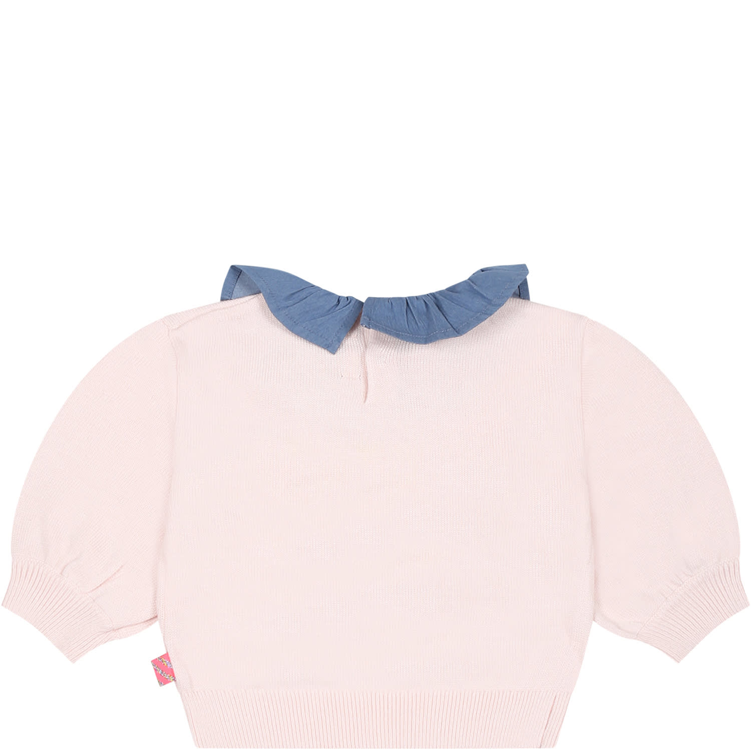 Shop Billieblush Pink Sweater With Hearts For Baby Girl