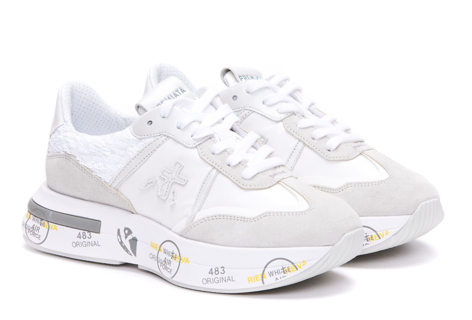 Shop Premiata Cassie Sneakers In Bianco