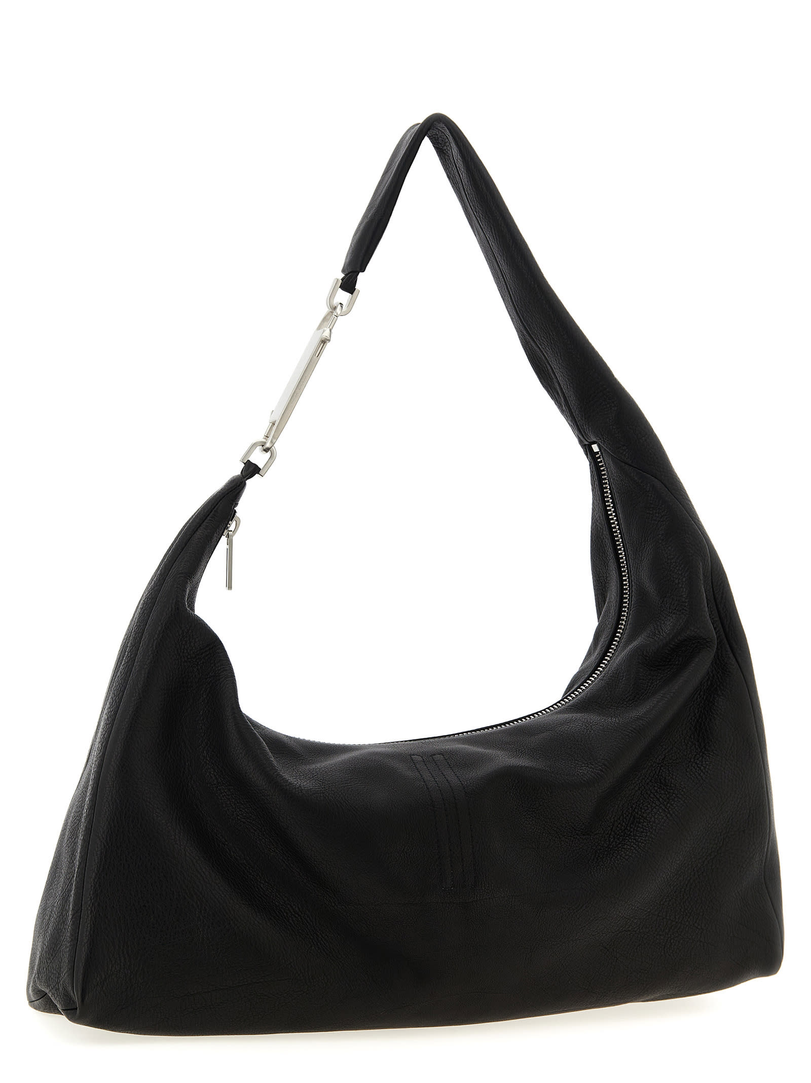 Rick Owens Gemini Leather Shoulder Bag In Black