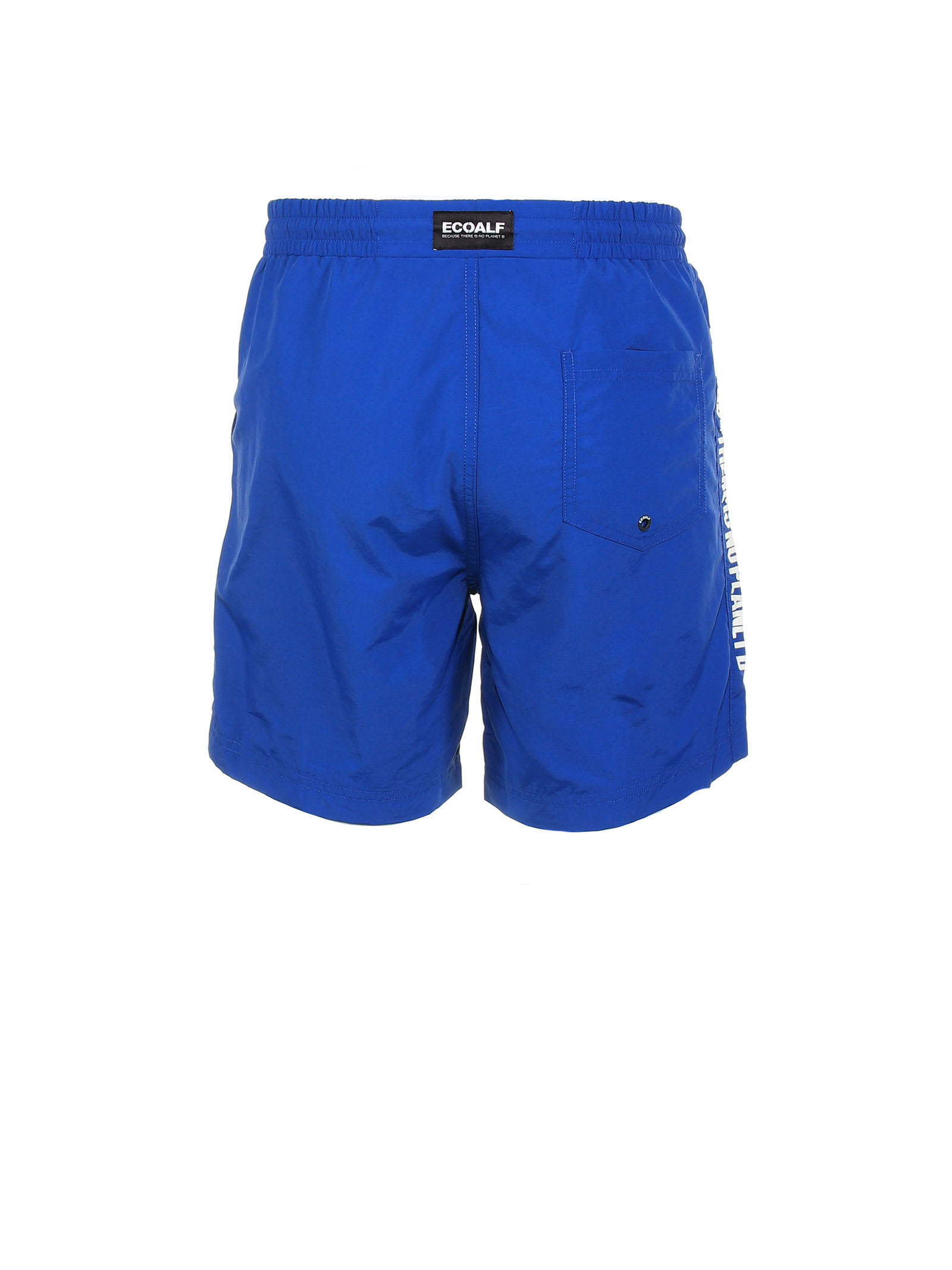 Shop Ecoalf Swimsuit With Drawstring At The Waist In Royal Blue