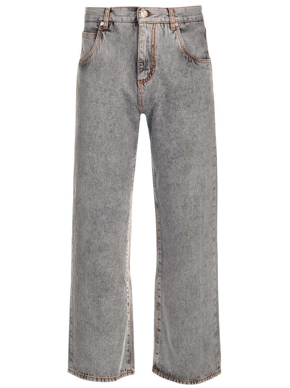 Shop Etro Easy Fit Gray Jeans