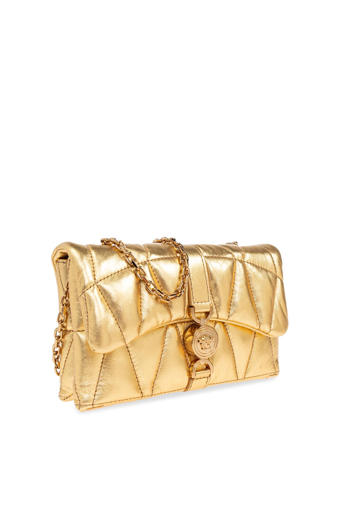 Versace Quilted Metallic Clutch Bag