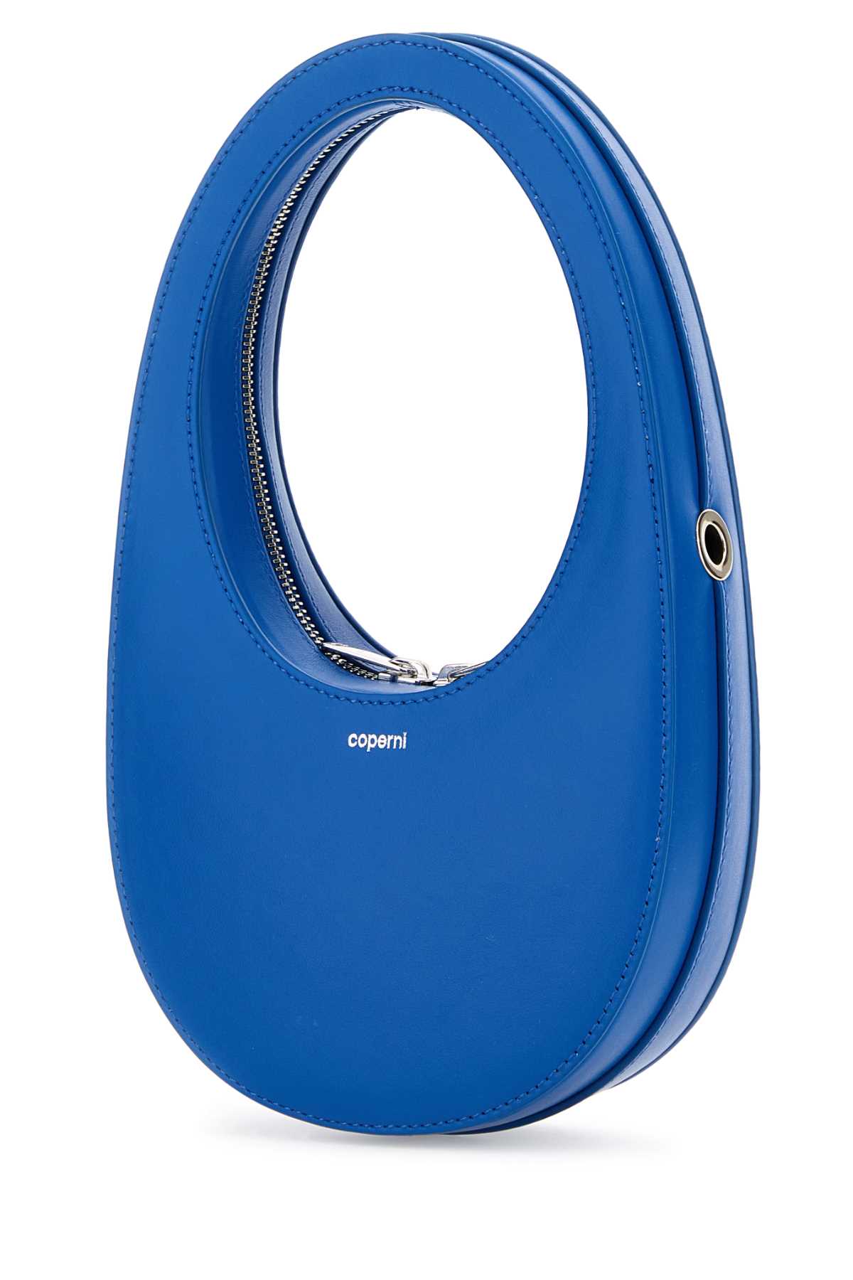 Shop Coperni Blue Leather Mini Swipe Handbag