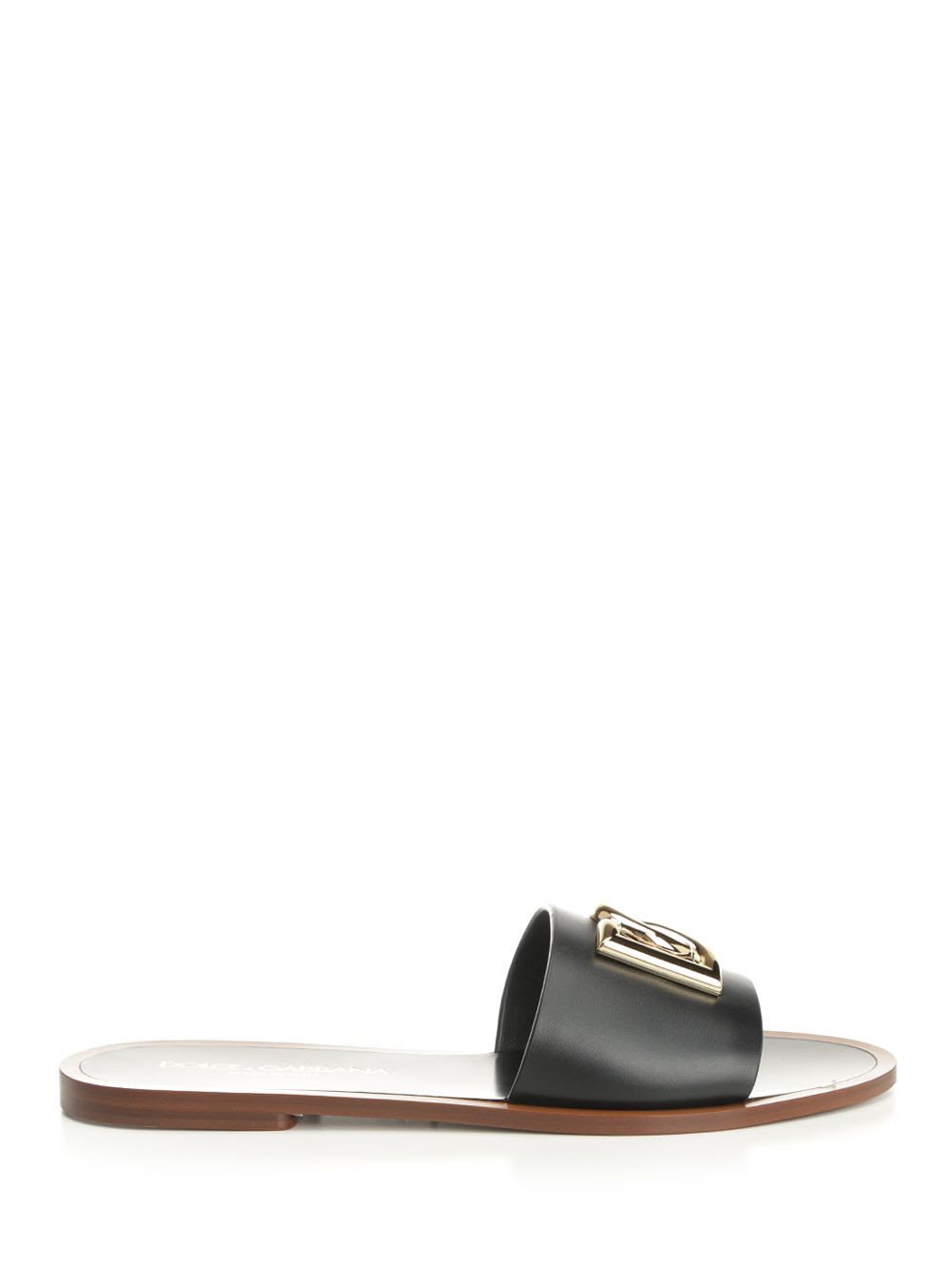 Dolce & Gabbana Ciabatta Flat Vitello Liscio Scarpe Basse Black In Black