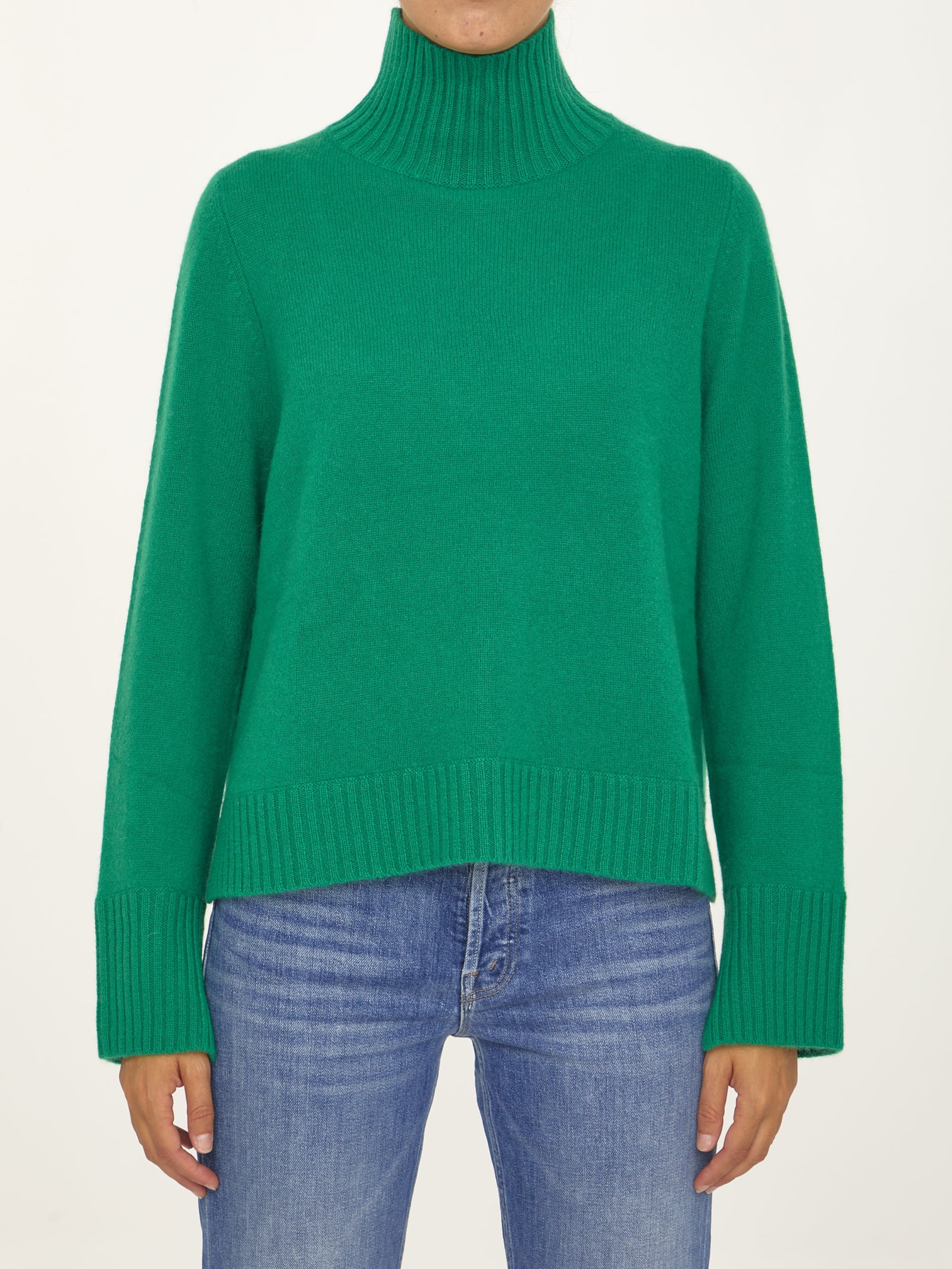 Allude Green Wool Cashmere Sweater