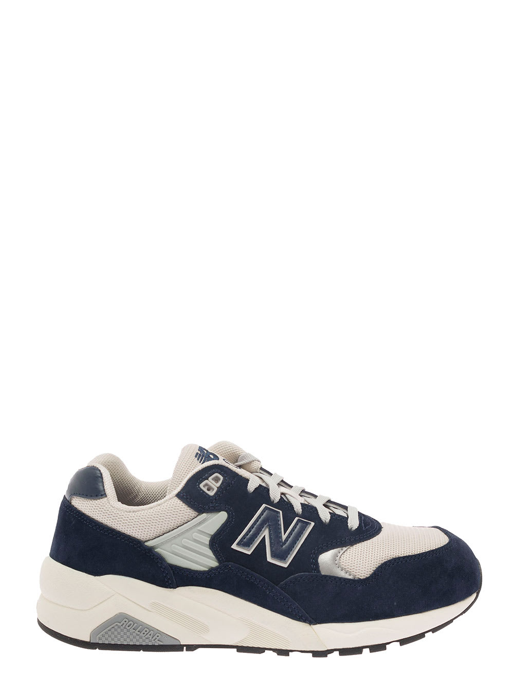 Shop New Balance Blue And White Low-top Sneakers With Suede Inserts And Logo Patch In Leather Man
