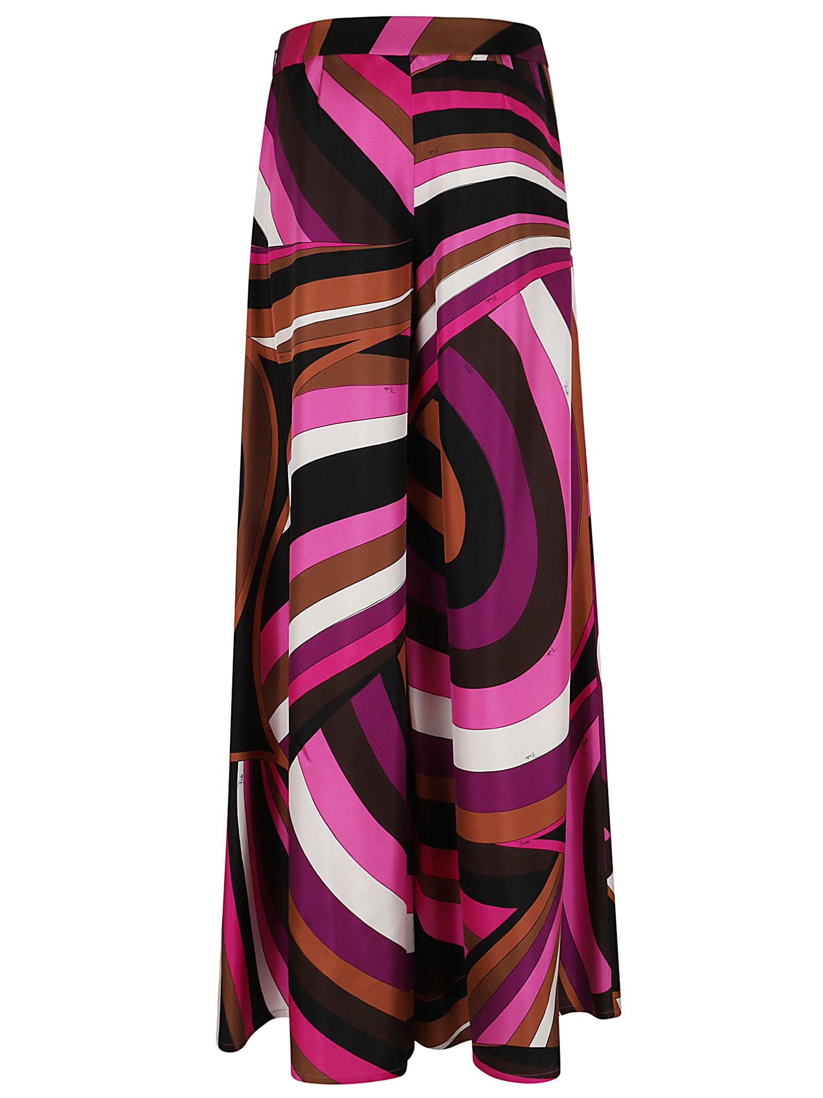 Shop Pucci Trousers - Silk Twill In Fuxia Marrone