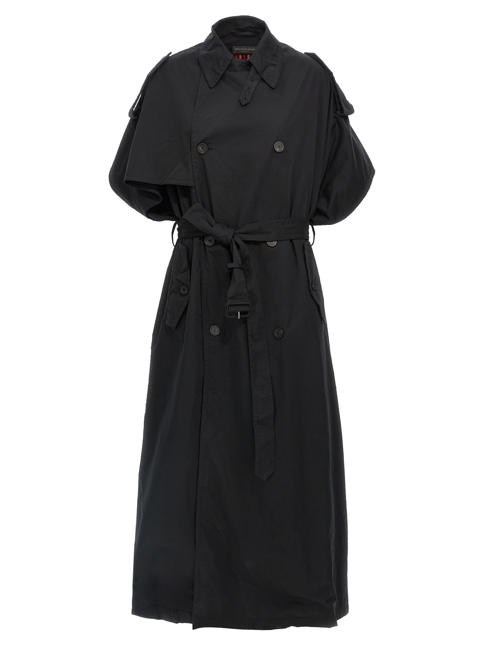 Balenciaga Stole Trench Coat Coats And Trench Coats Black In Black