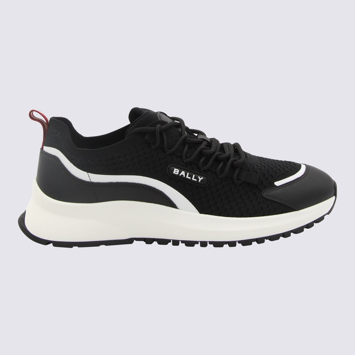 Shop Bally Black And White Canvas And Leather Sneakers