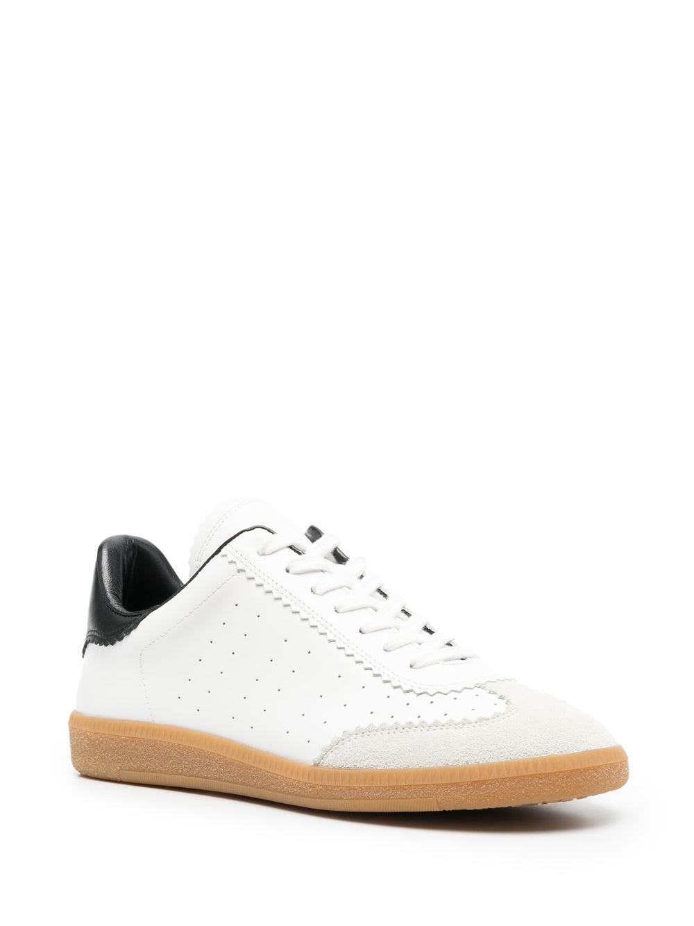 Isabel Marant Low-top Sneaker With Perforated White Leather Upper In Multi