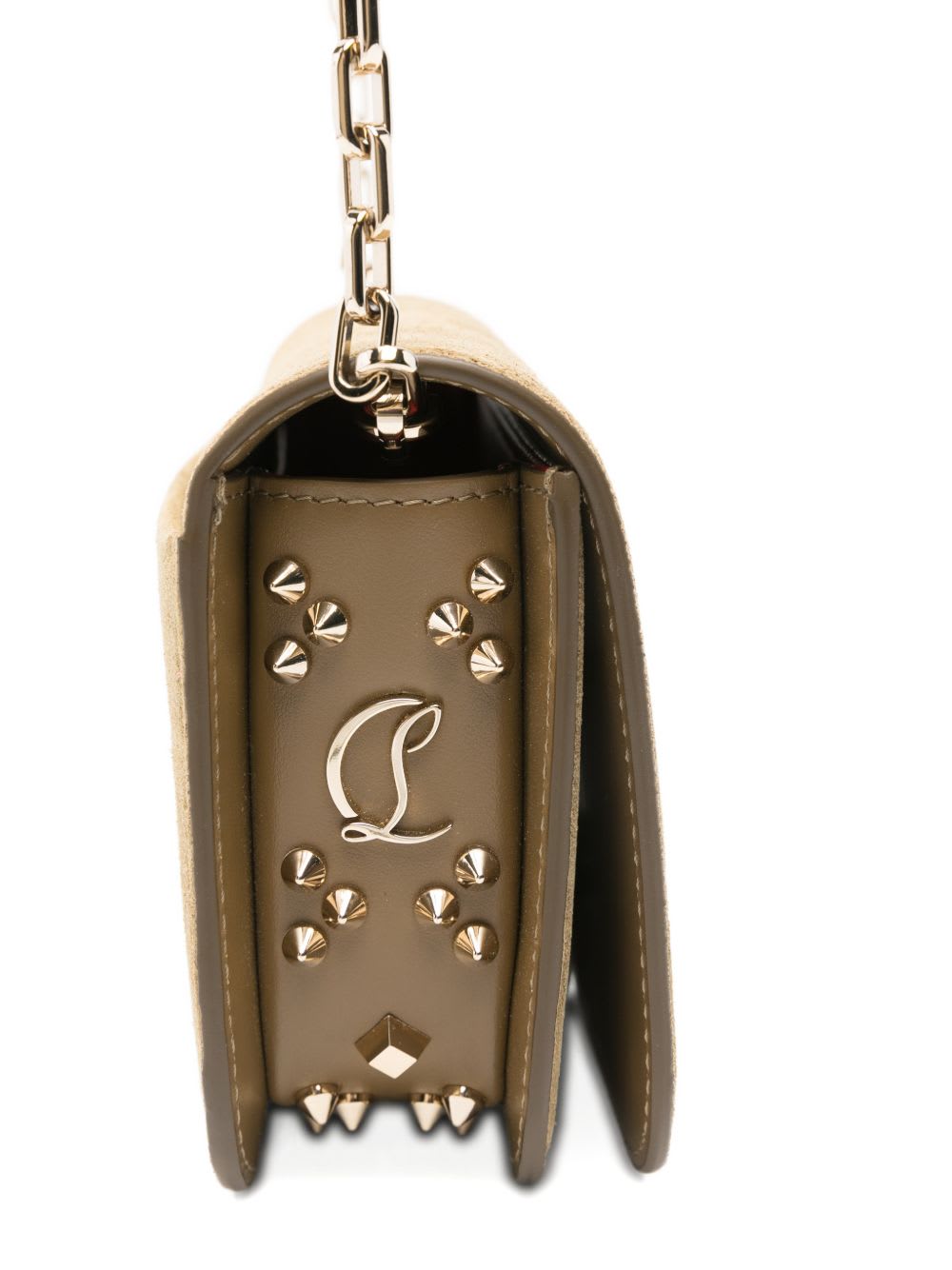 Christian Louboutin Paloma Suede Leather Clutch In Brown