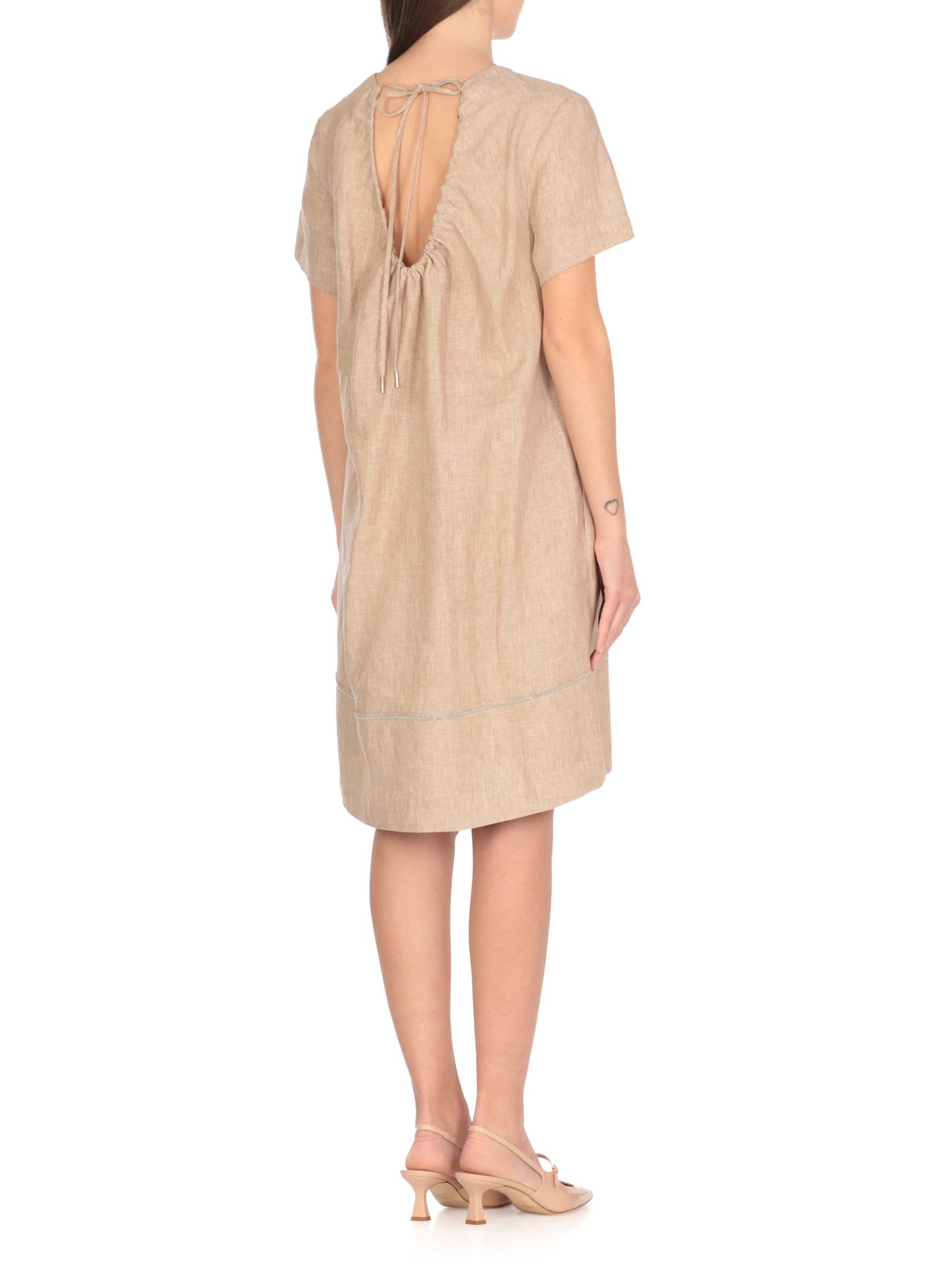 Shop Peserico Dress In Beige