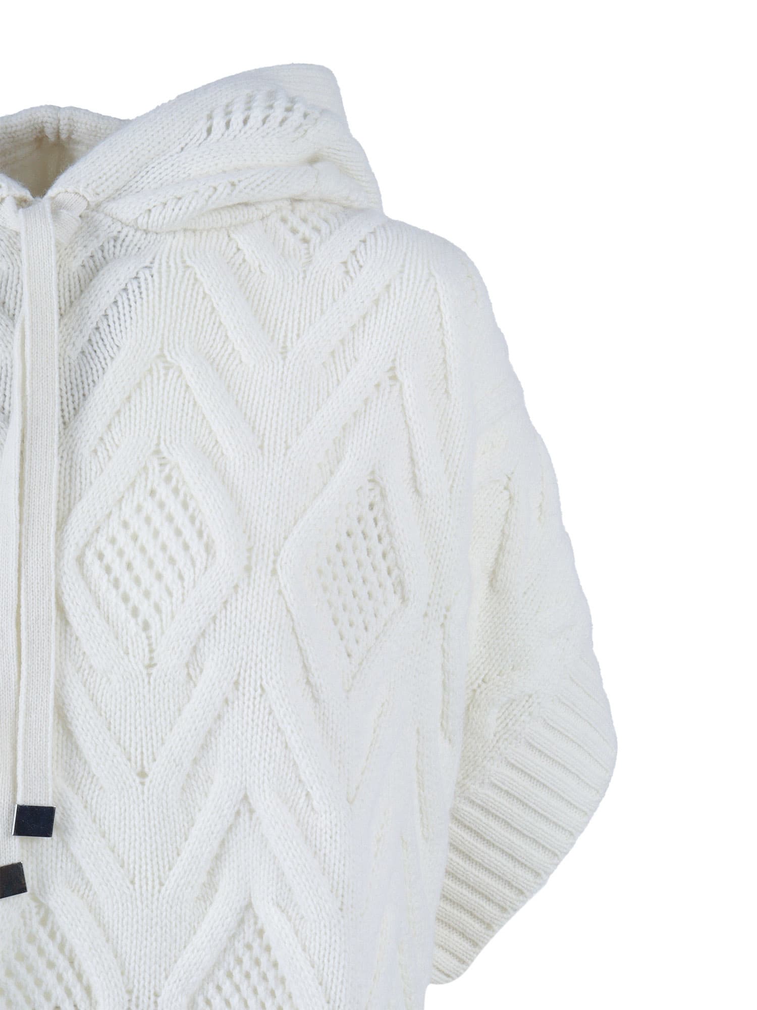 Kangra Cashmere Over Fit Cape In White