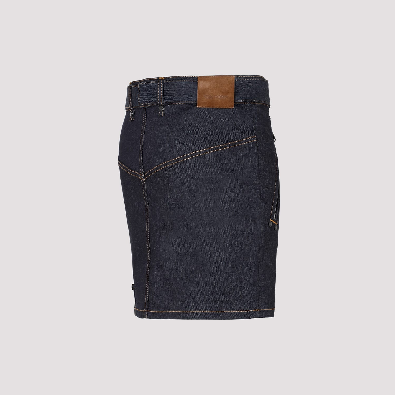 Shop Tom Ford Denim Skirt In Dark Indigo