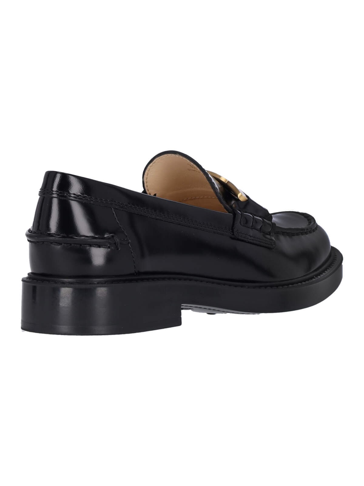 Shop Tod's Buckle Detail Loafers In Black