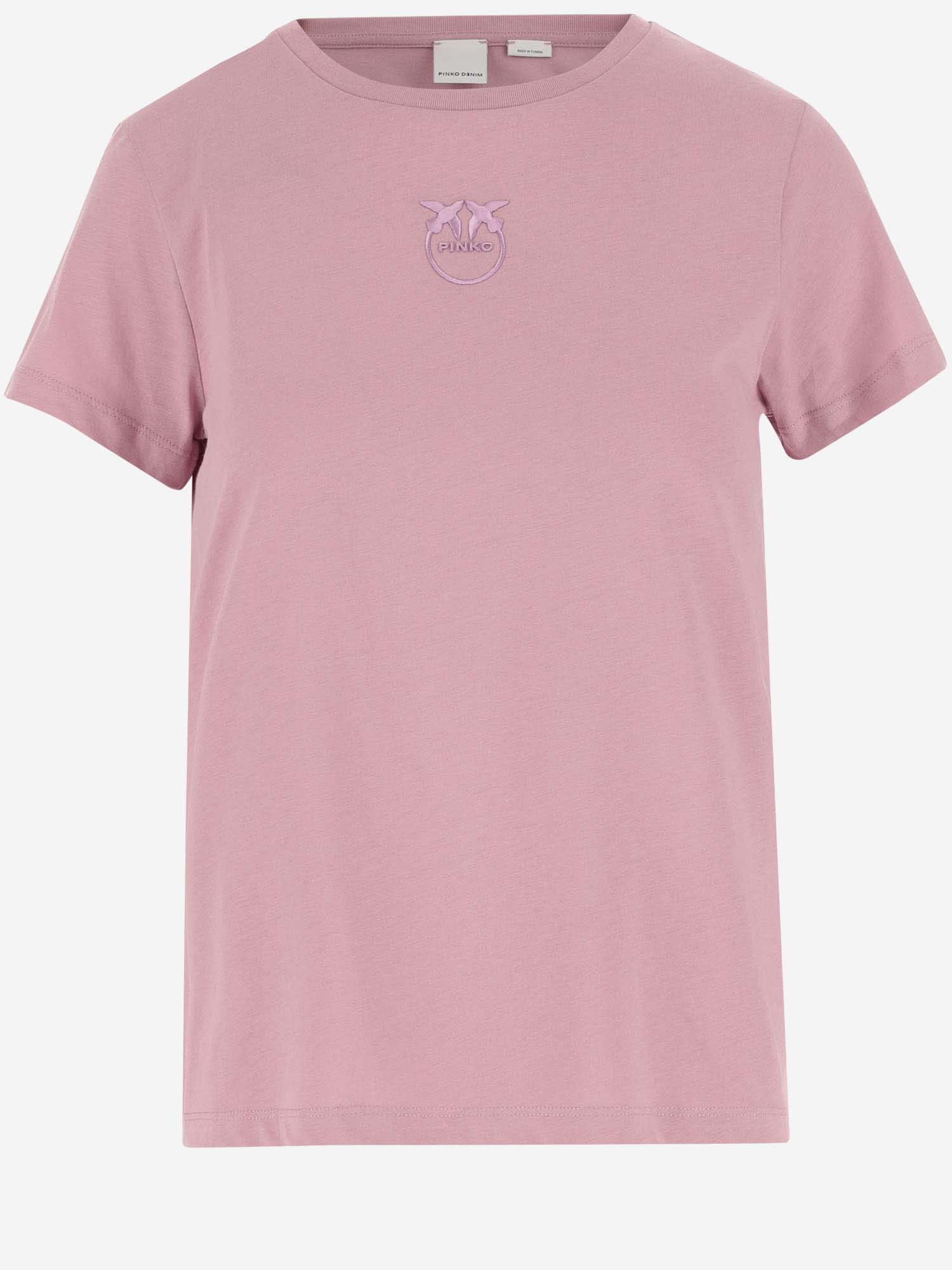 Pinko Cotton T-shirt With Logo In Pink