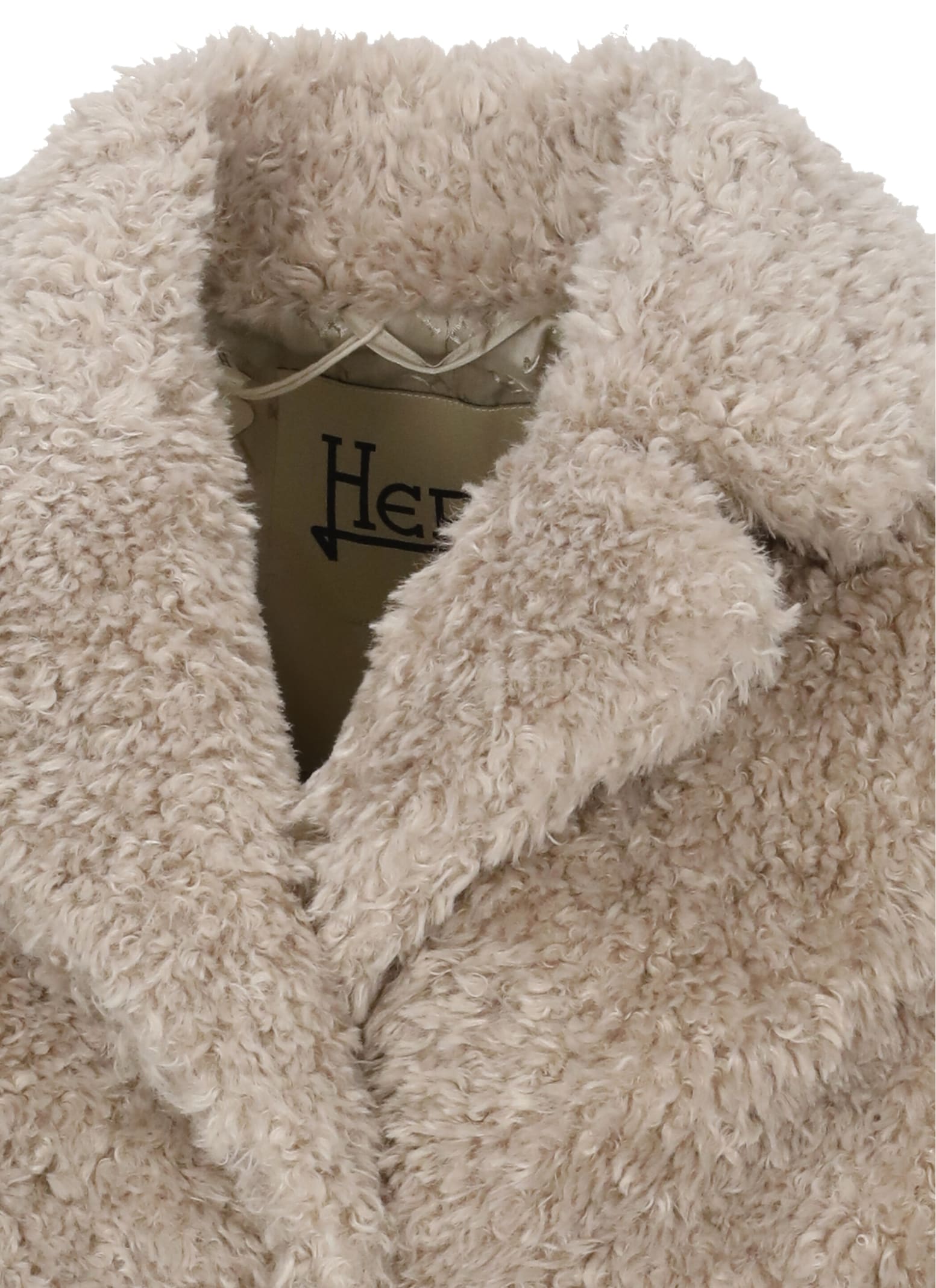 Herno Women Faux Fur Coat In Neutral