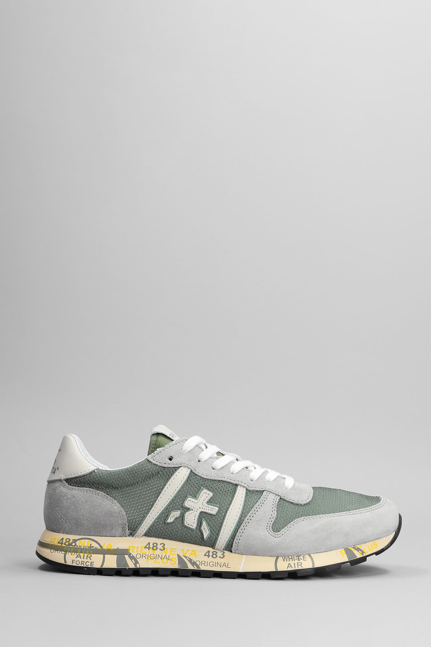 PREMIATA ERIC SNEAKERS IN GREY SUEDE AND FABRIC