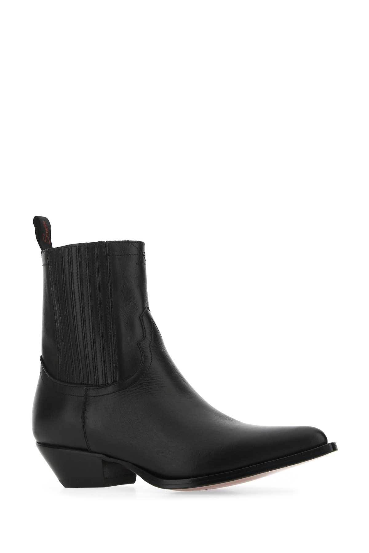 SONORA BLACK LEATHER HIDALGO ANKLE BOOTS