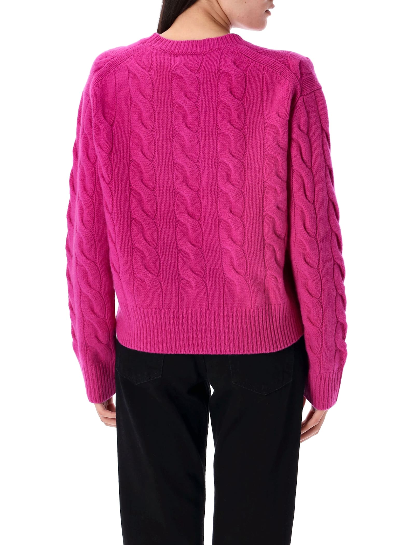 Polo Ralph Lauren Wool And Cashmere Cable-knit Sweater In Pink