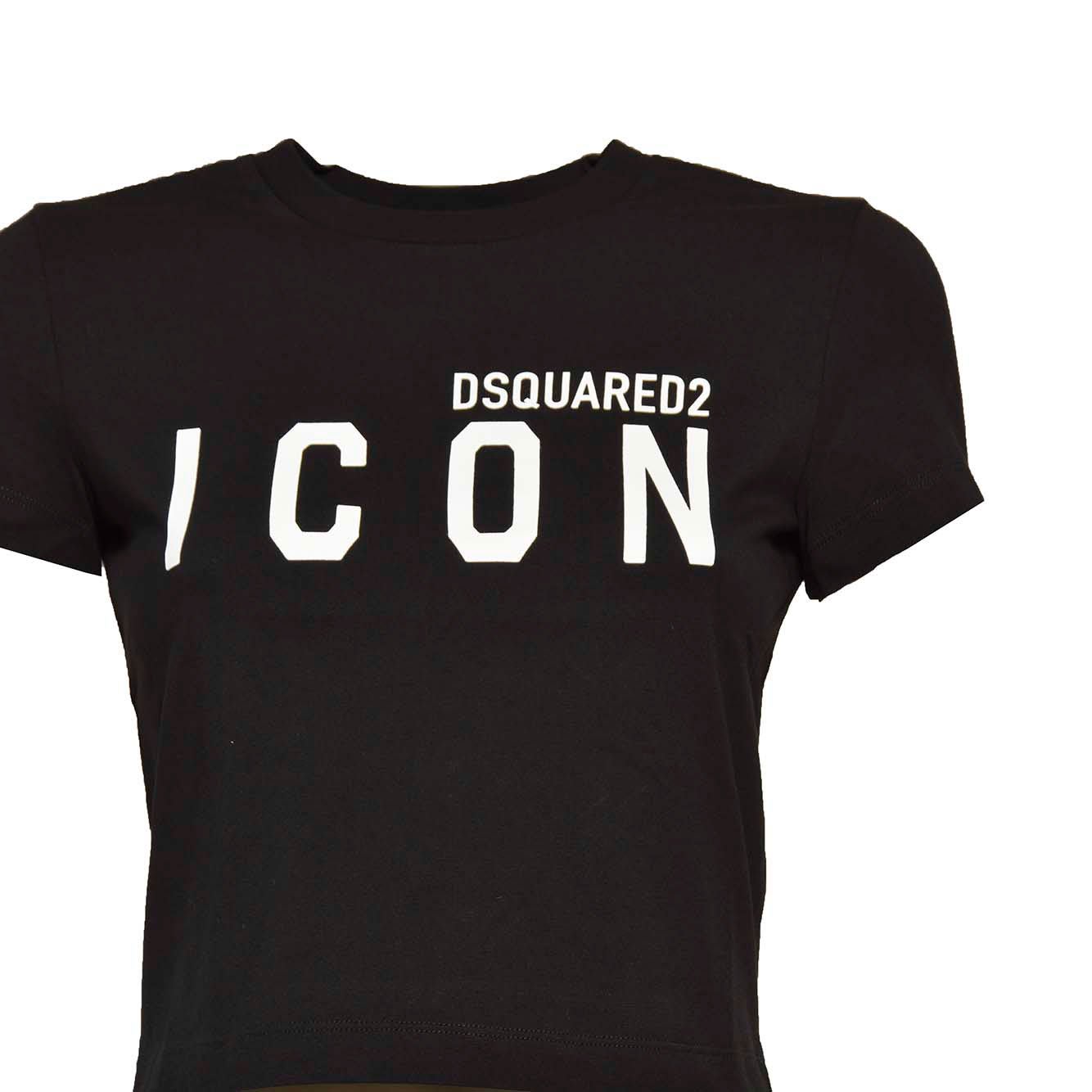 Shop Dsquared2 Be Icon Mini Fit T-shirt In Nero