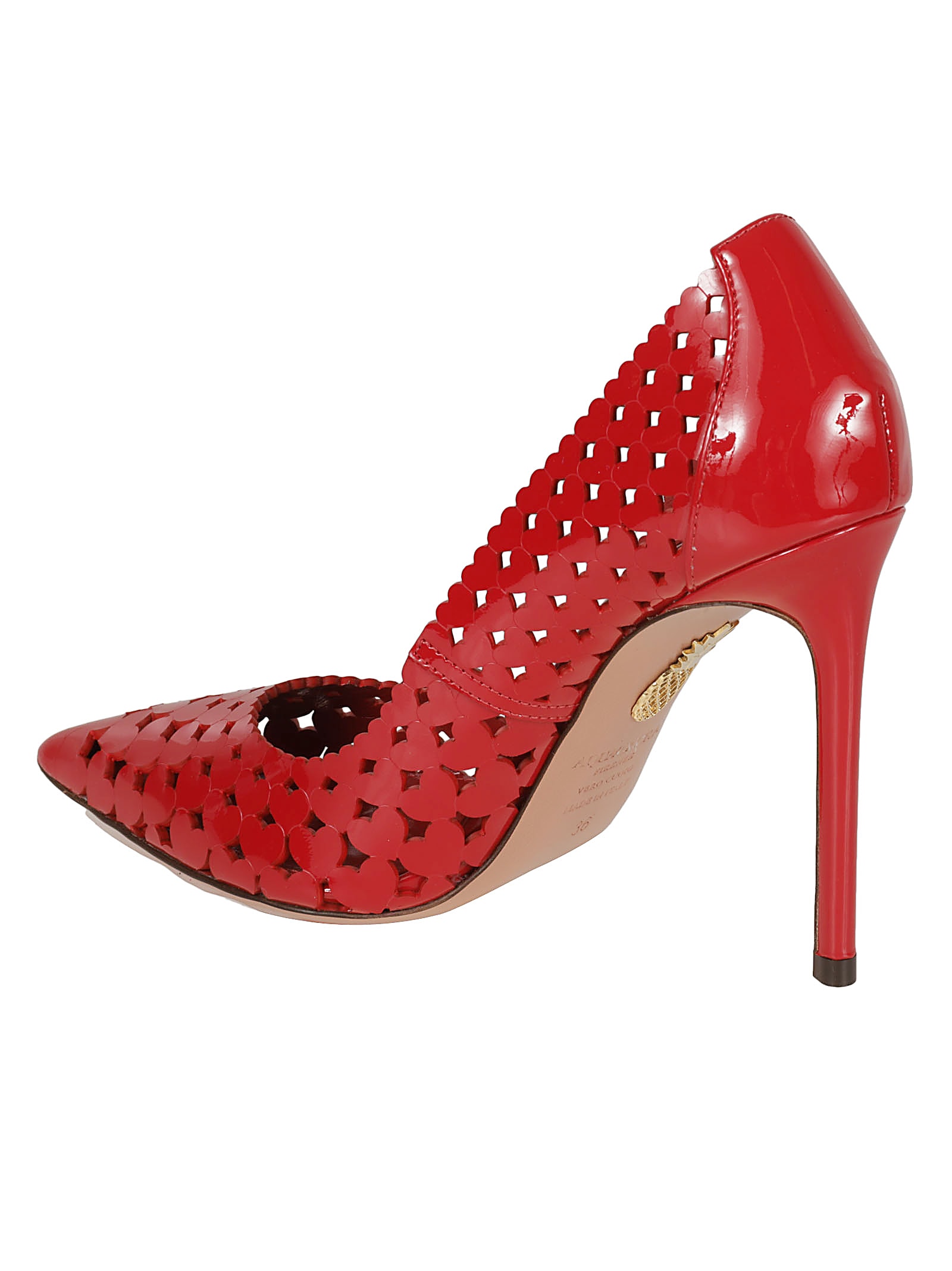 Aquazzura Amourose 105 Cutout Patent-leather Pumps In Lipstick