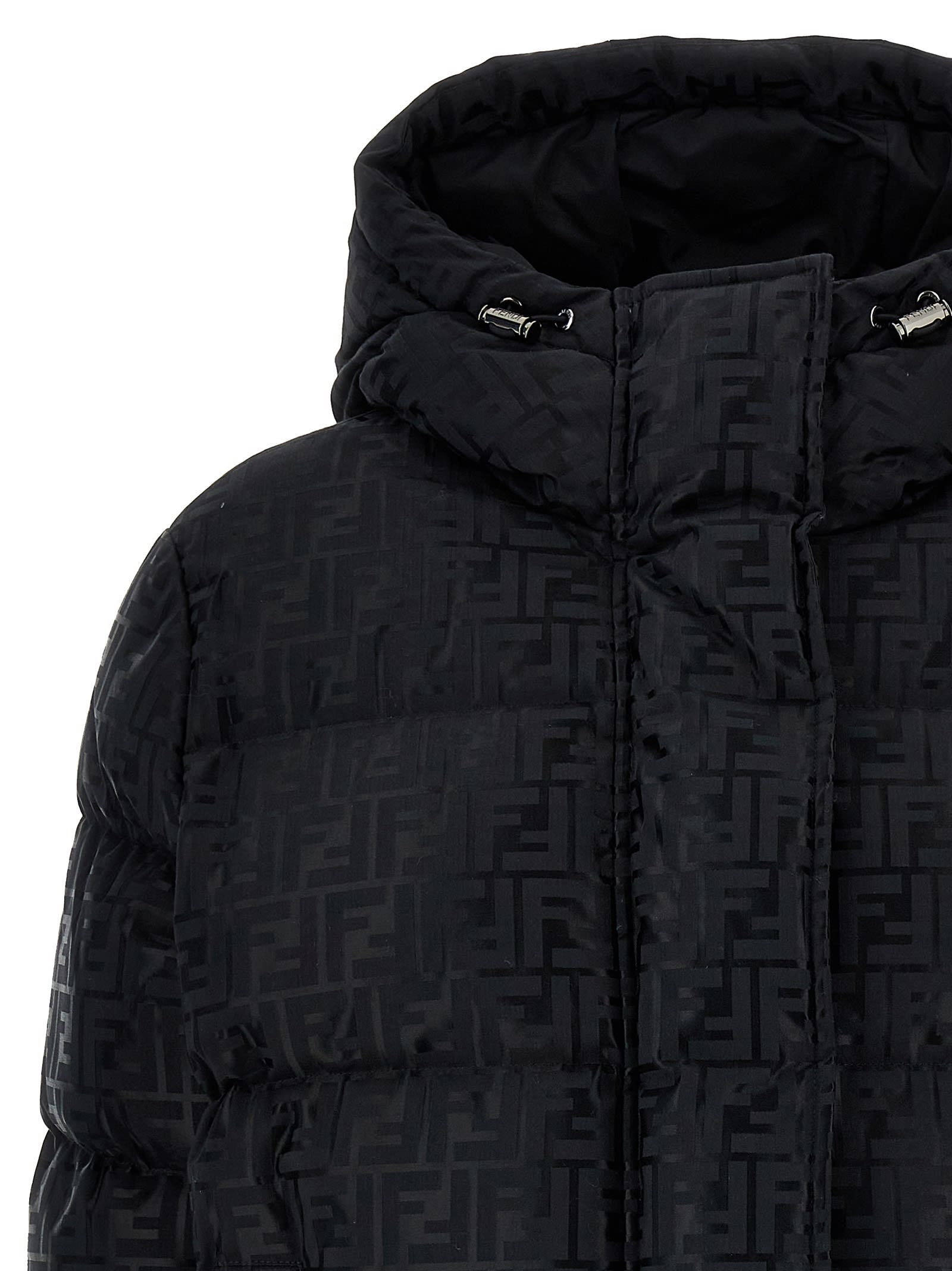 Shop Fendi Ff Down Jacket In Nero