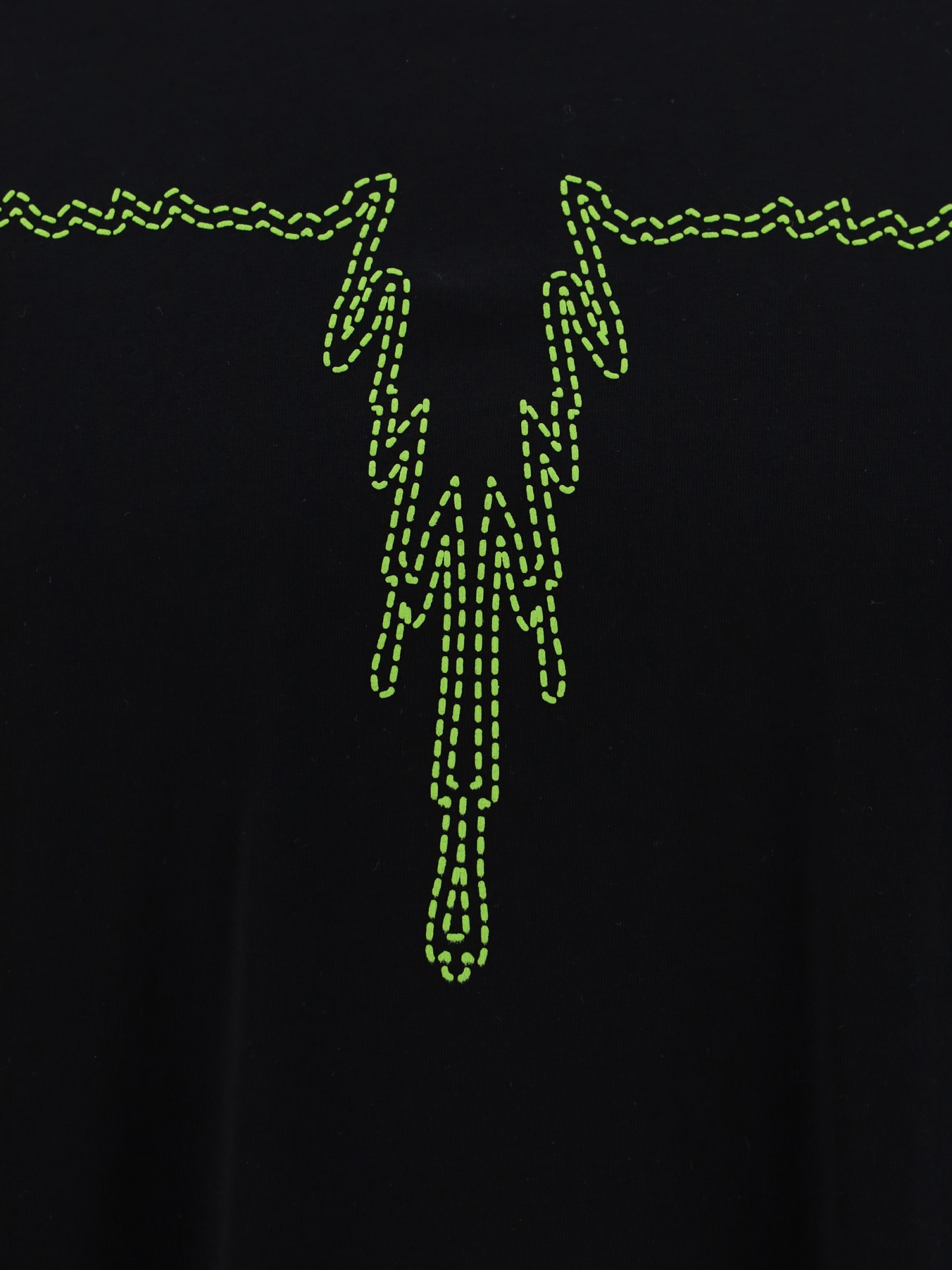 Shop Marcelo Burlon County Of Milan Stitch Wings T-shirt In Black Lime