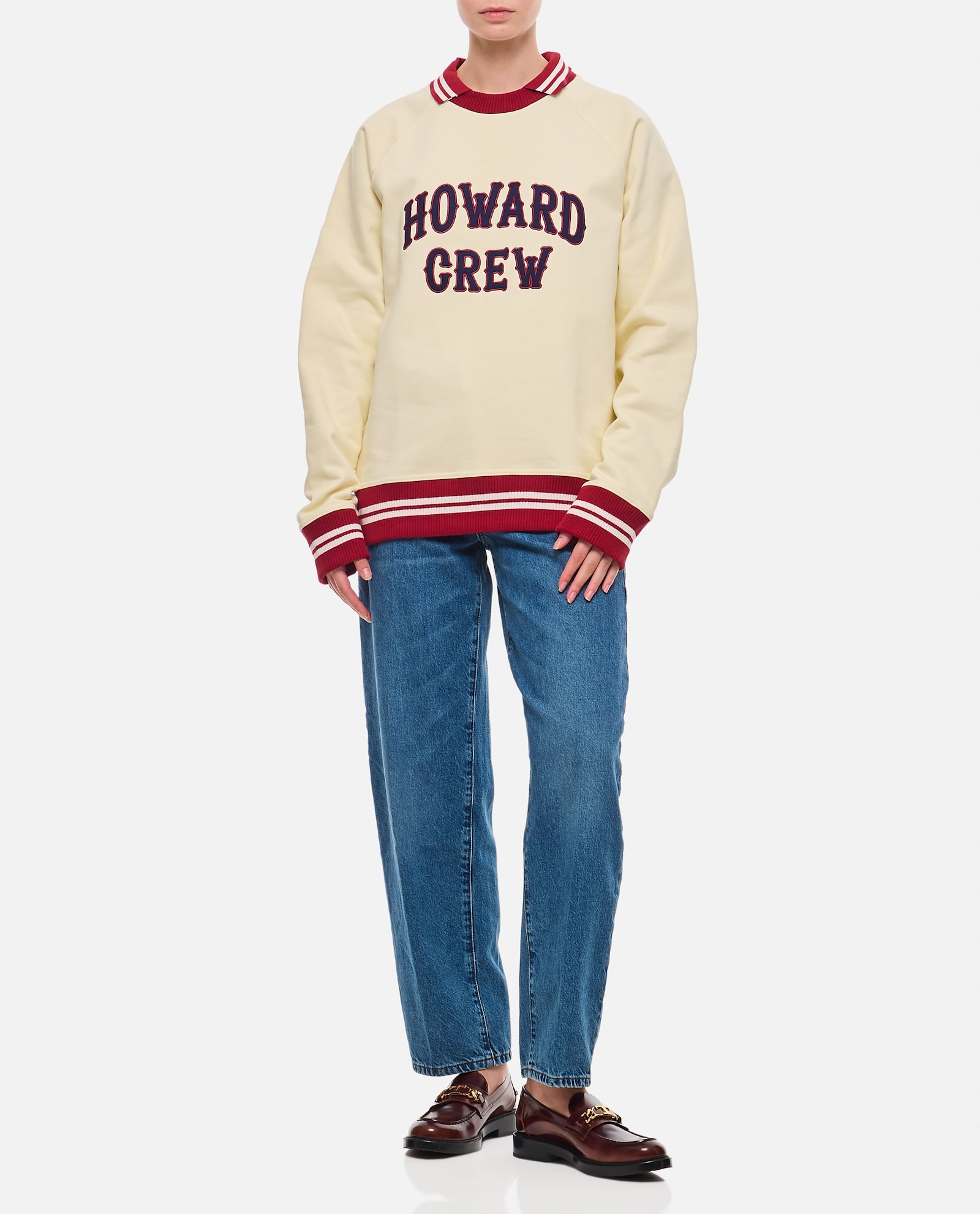 Shop Wales Bonner Crew Jumper In Beige