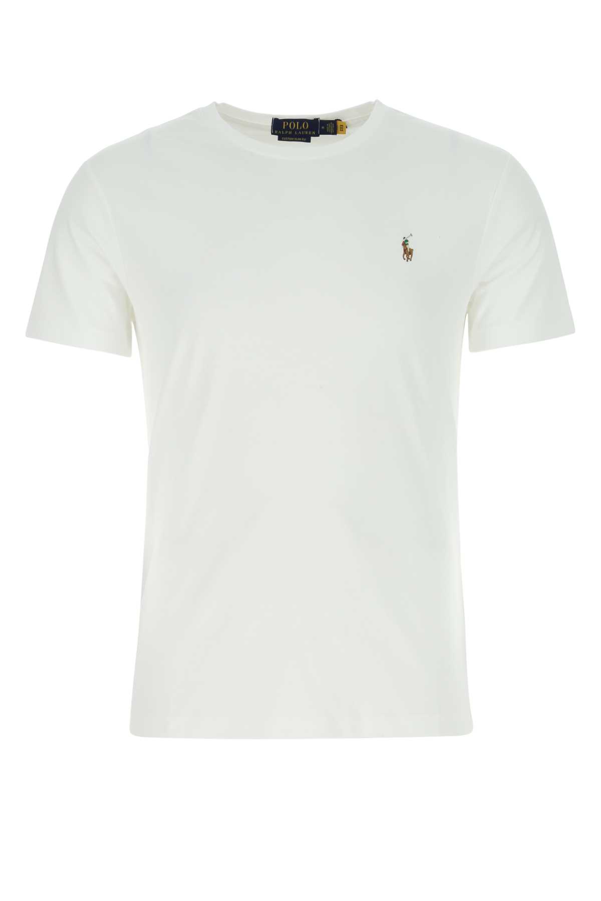 Shop Polo Ralph Lauren White Cotton T-shirt In 002