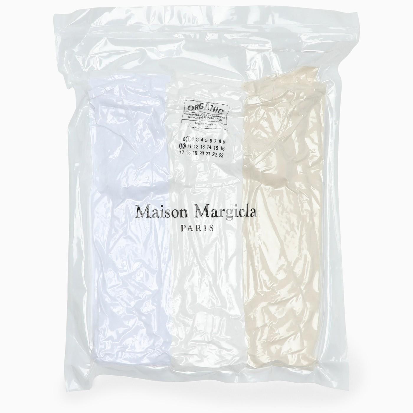 Maison Margiela Cotton T-shirt Tri-pack In Bianco