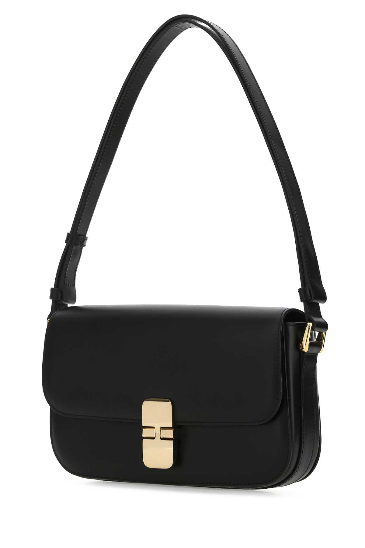 Shop Apc Black Leather Grace Shoulder Bag In Lzz