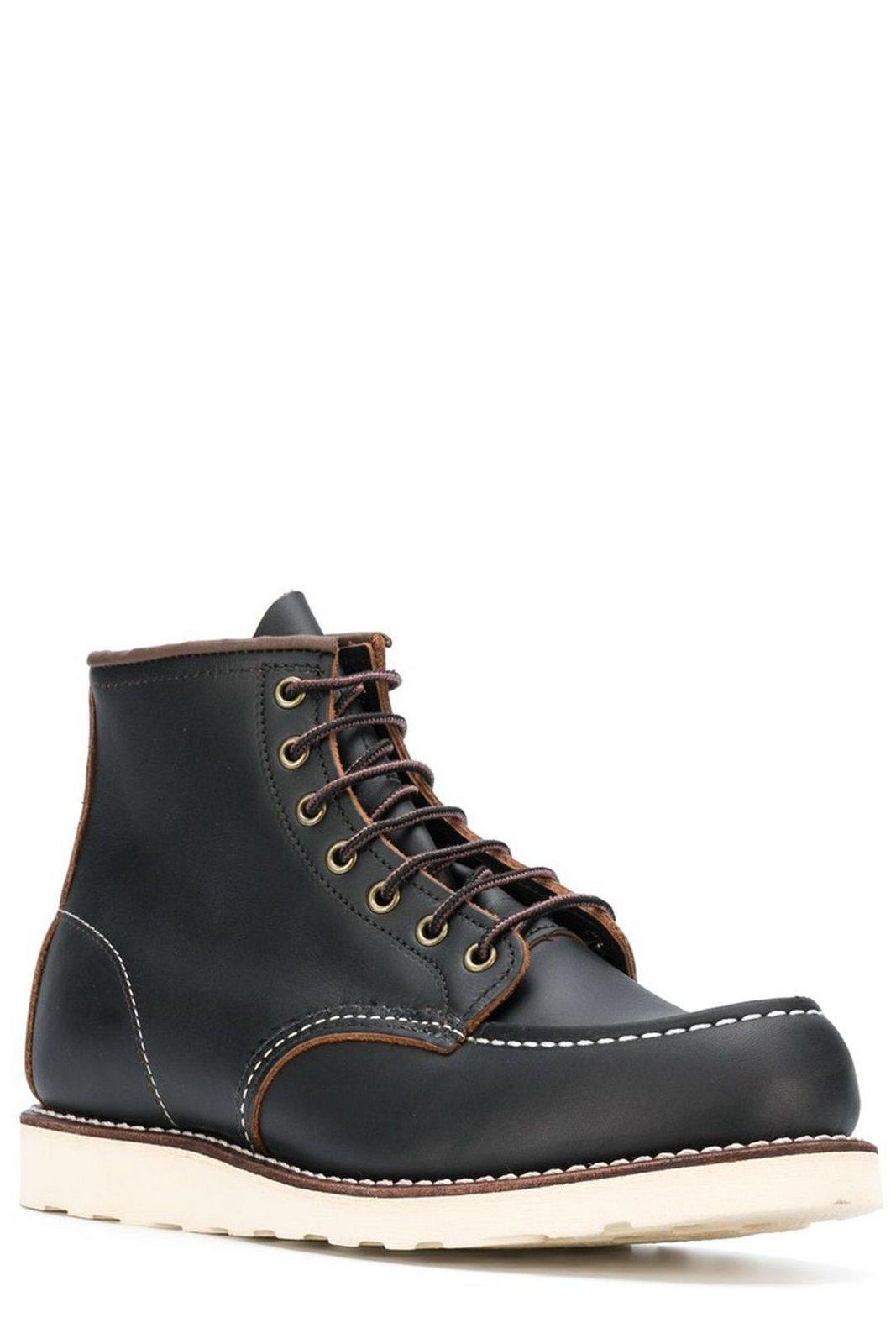 Shop Red Wing Moc Lace-up Boots In Black