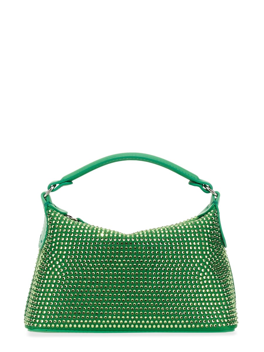 Shop Liu •jo Hobo Rhinestones Bag In Green