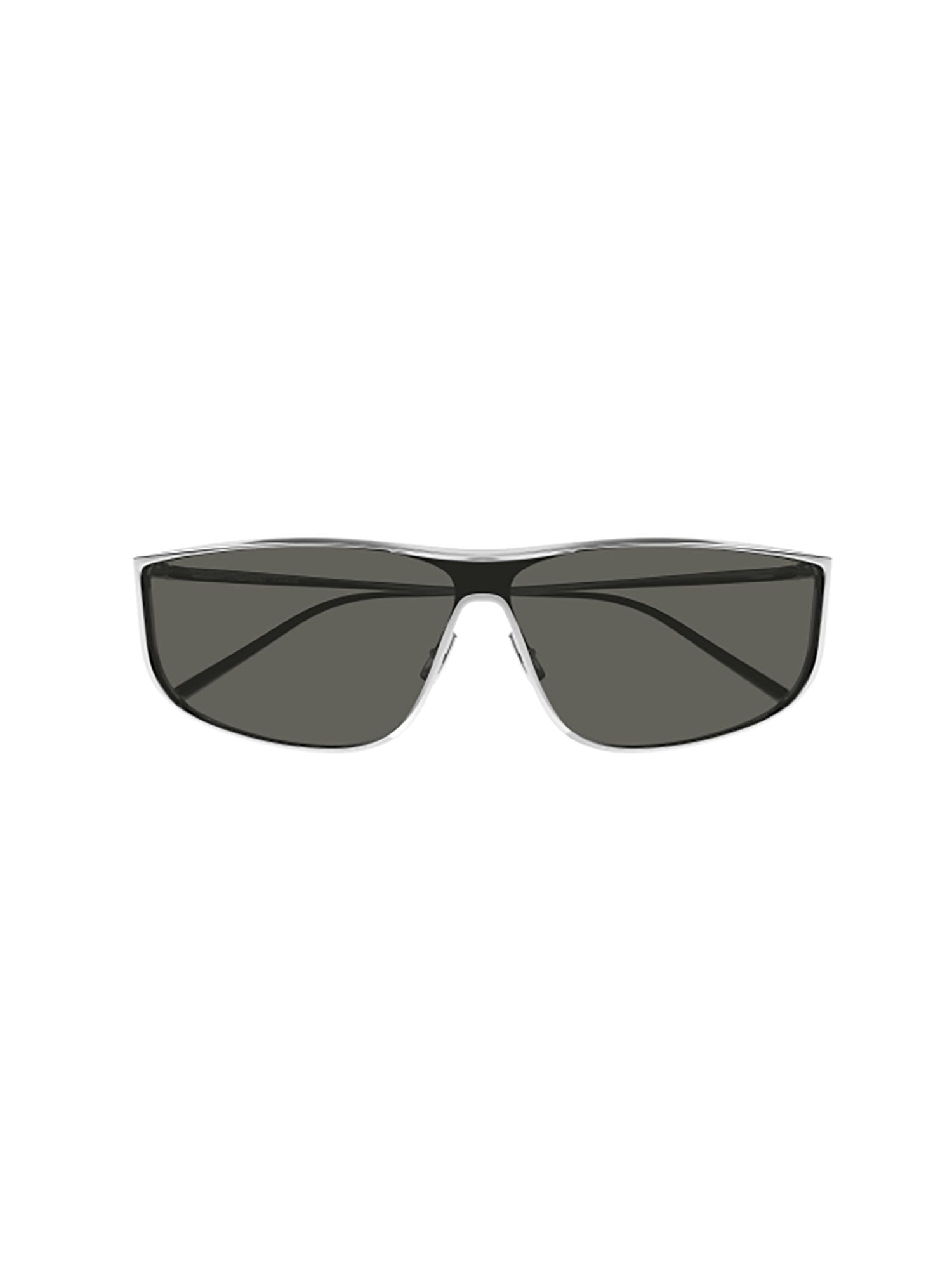 Shop Saint Laurent Sl 605 Luna Sunglasses In Silver Silver Grey