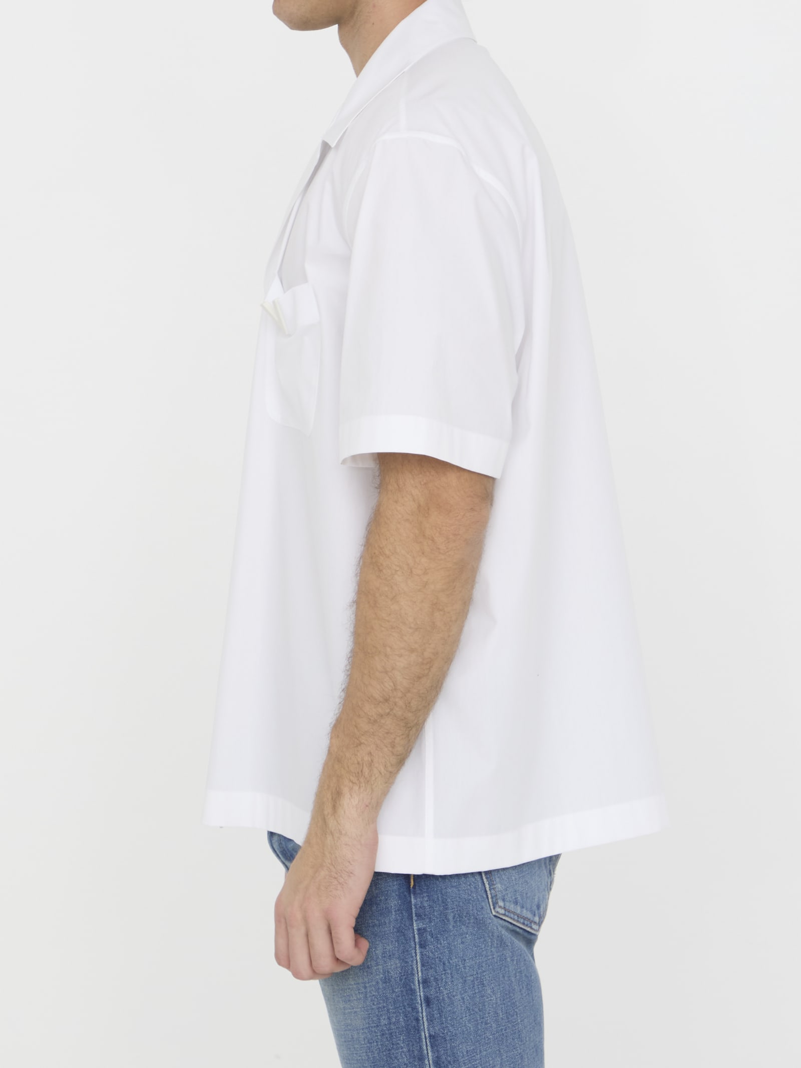Shop Valentino Shirt With V Detail In White