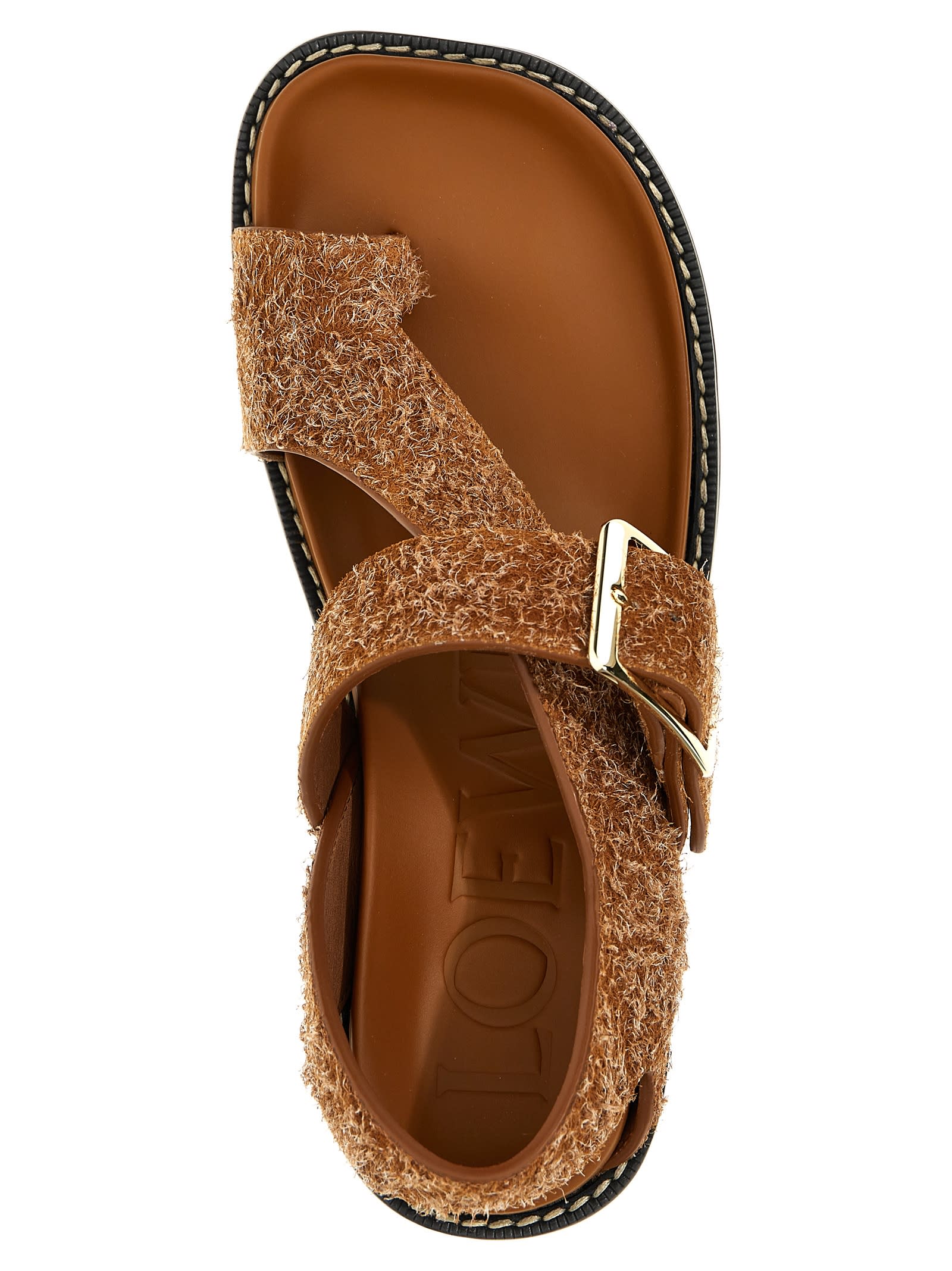 Shop Loewe Ease Sandals In Brown