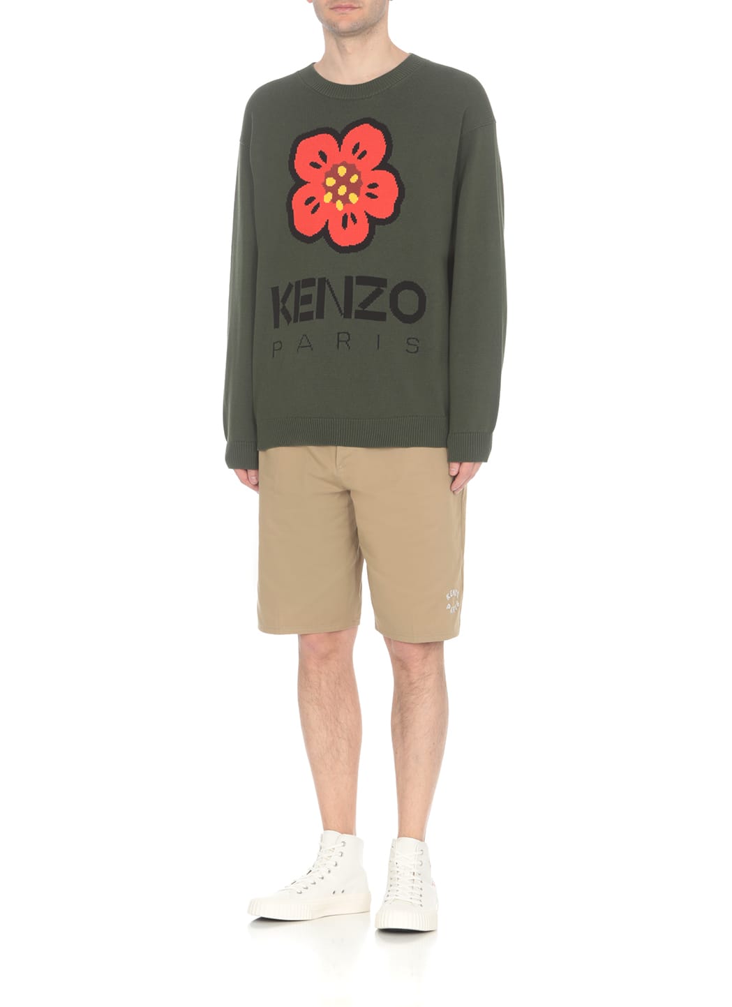 Shop Kenzo Boke Flower Sweater In Kaki