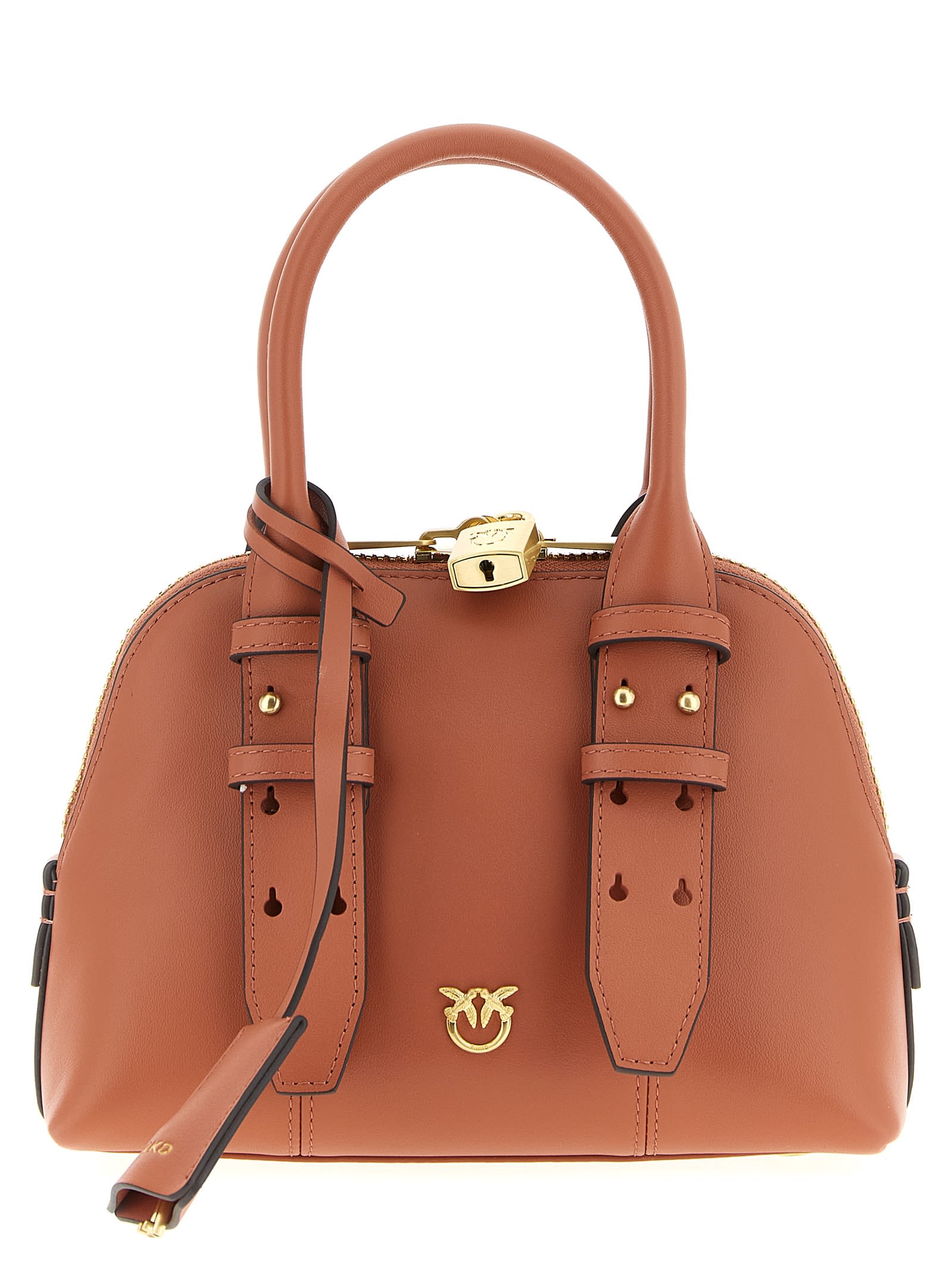 Pinko Buckle-detailing Shoulder Bag In Pink