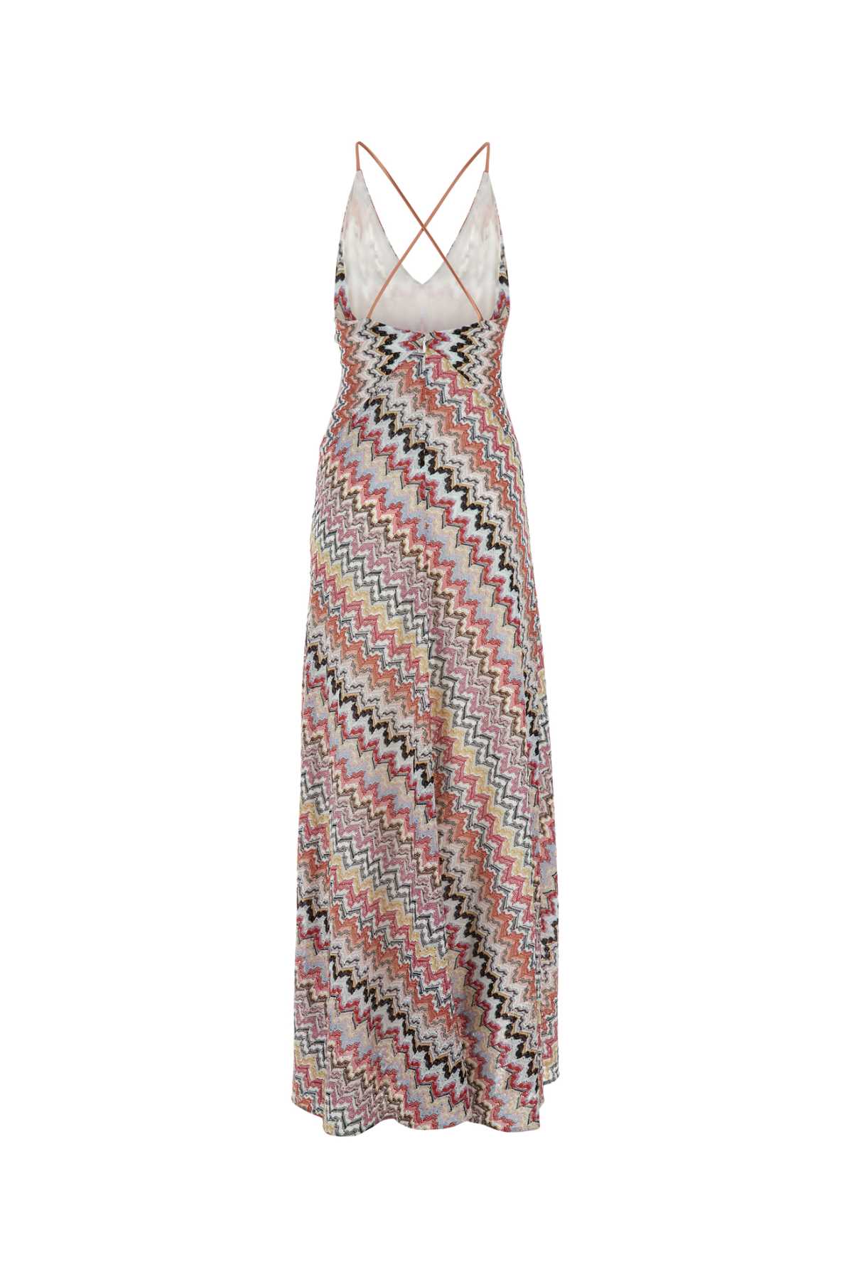 Shop Missoni Embroidered Viscose Blend Long Dress In Pinktonemulti