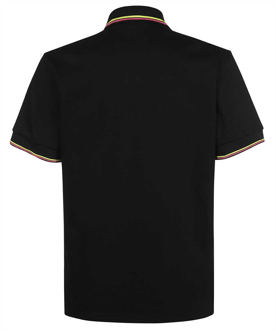 Gcds Waved Logo Print Polo Shirt In Black