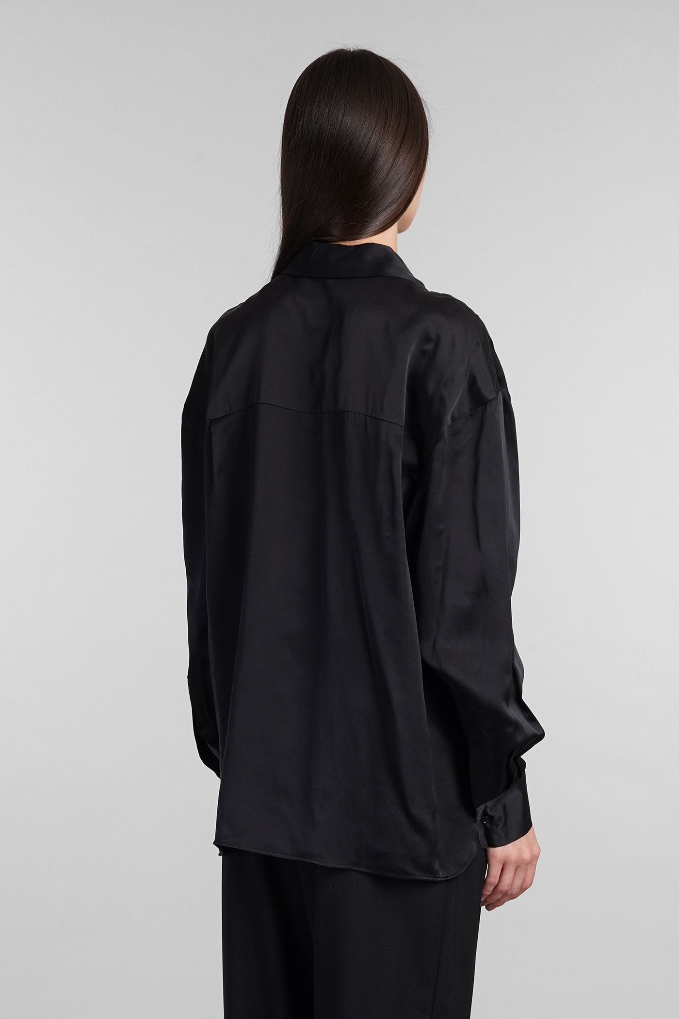 IRO JARILA SHIRT IN BLACK SILK 